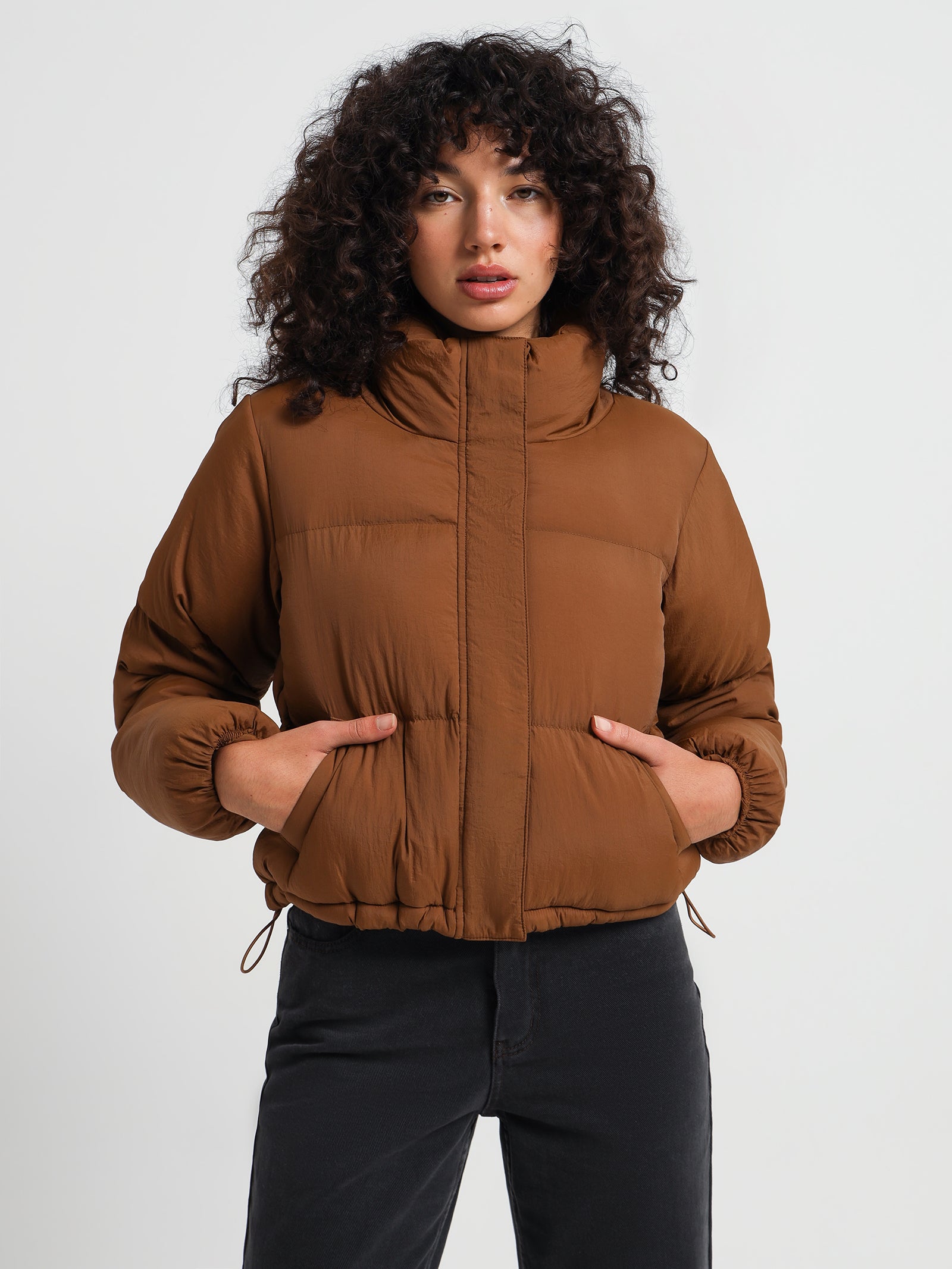 Topher Puffer Jacket in Toffee