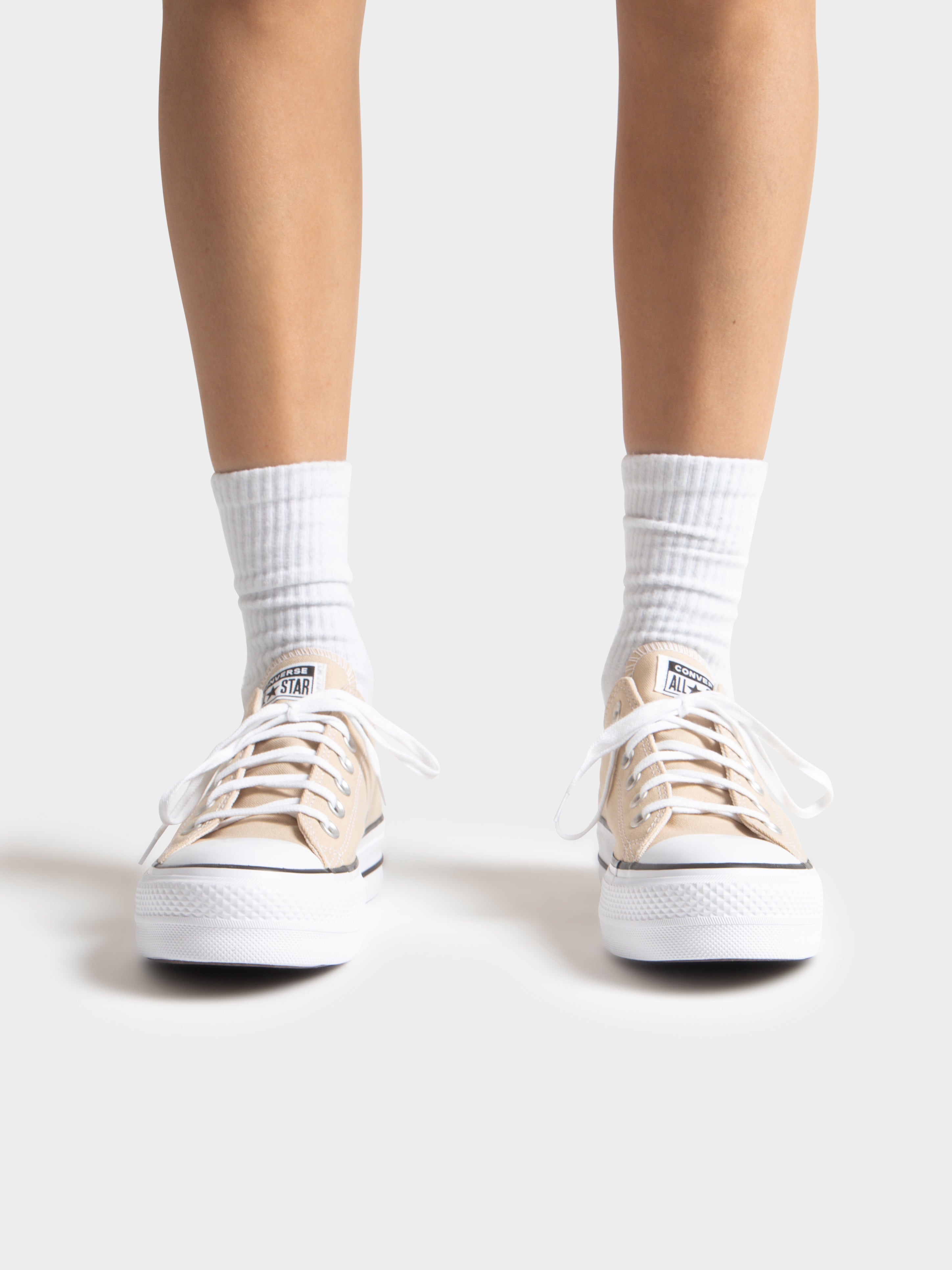 Womens Chuck Taylor All Star Lift Low Top Sneakers in Oat Milk