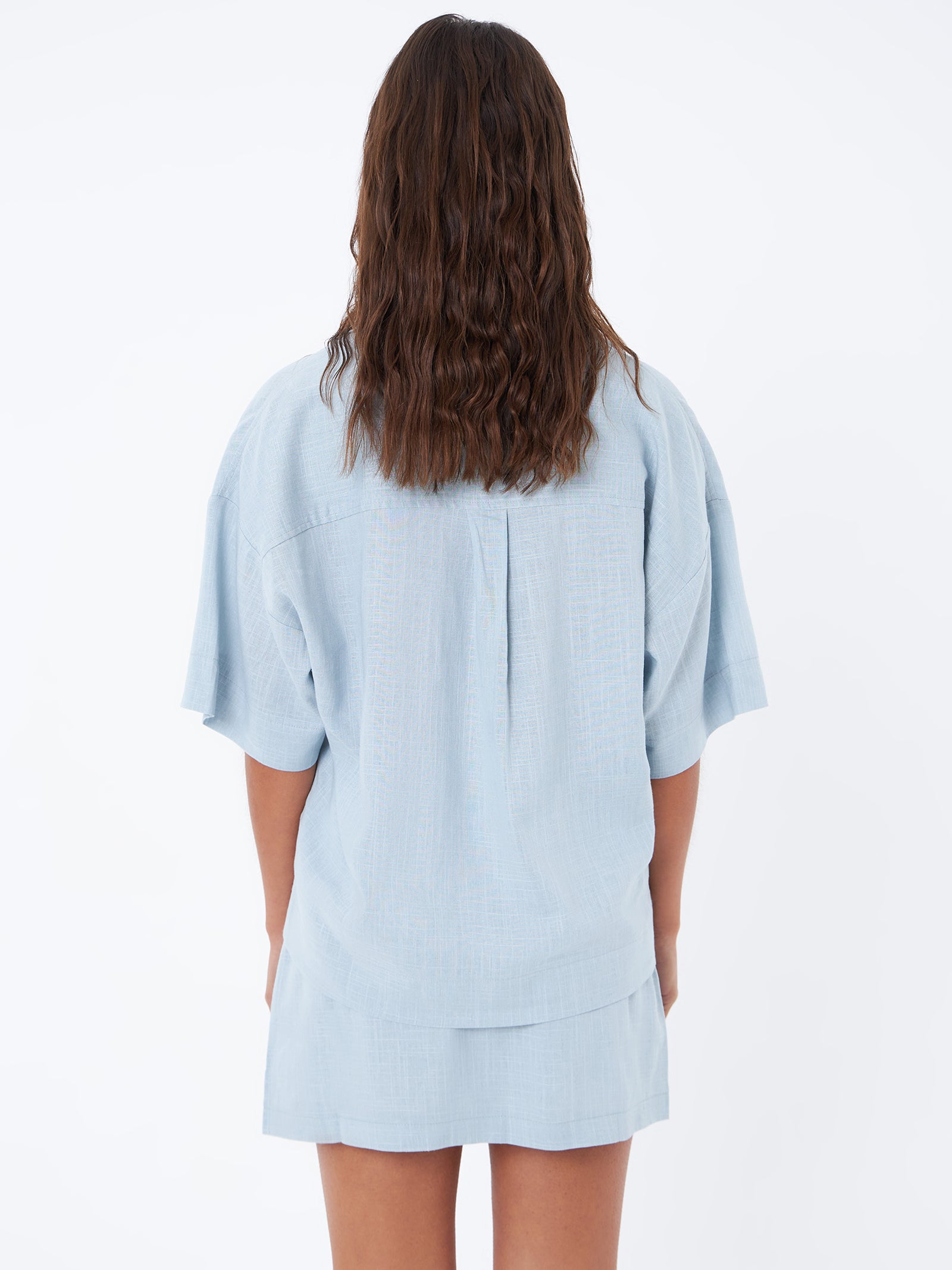 L&R Boxy Shirt In Icy Aqua