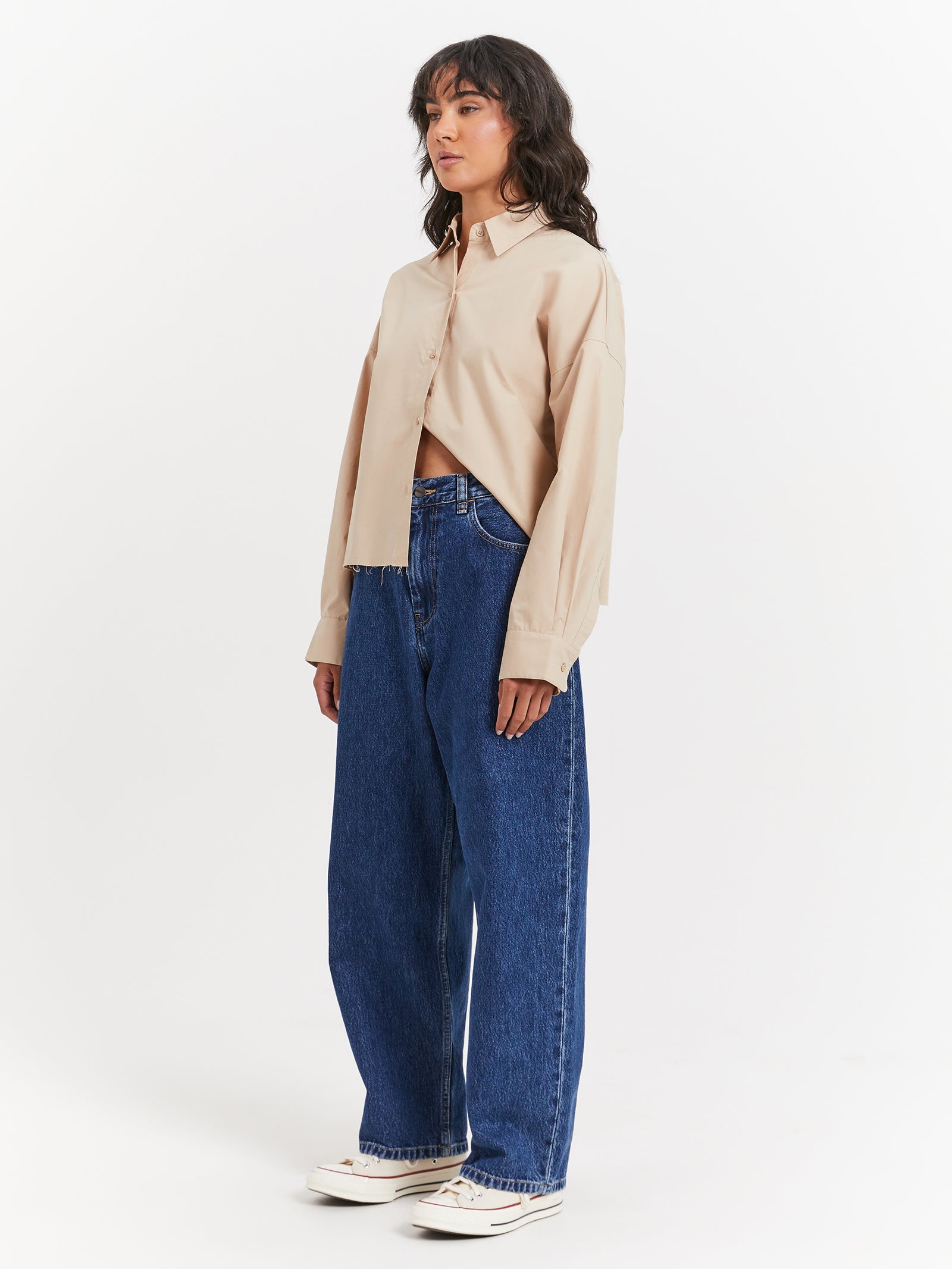 Lukea Cropped Shirt in Taupe