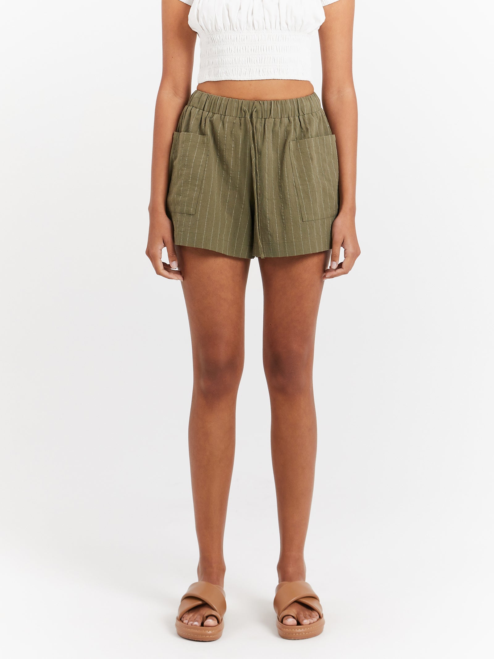 Rio Shorts in Khaki Stripe