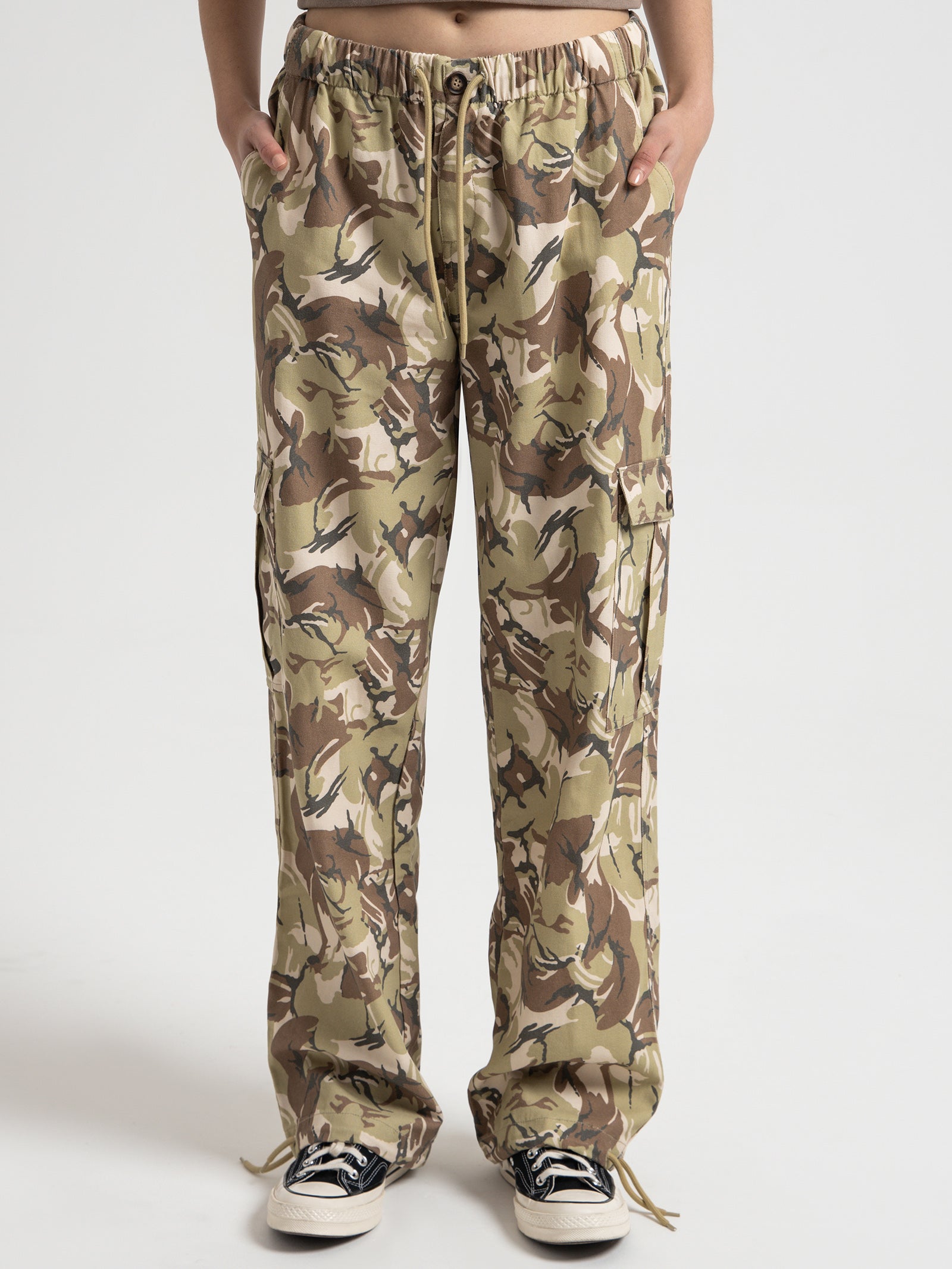 Camo Cargo Pants in Beige