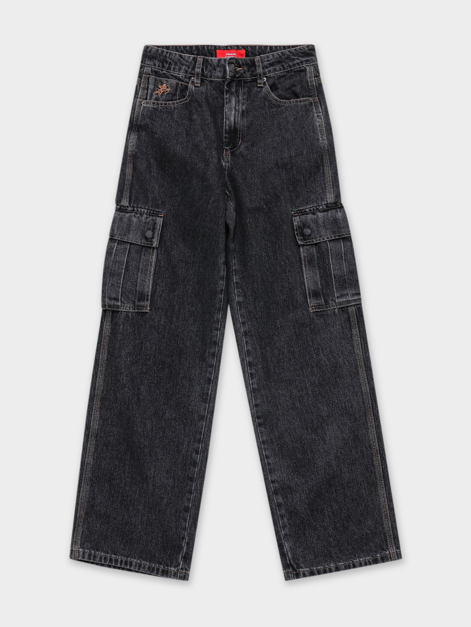 Sloucher Cargo Jeans in Volcanic Ash