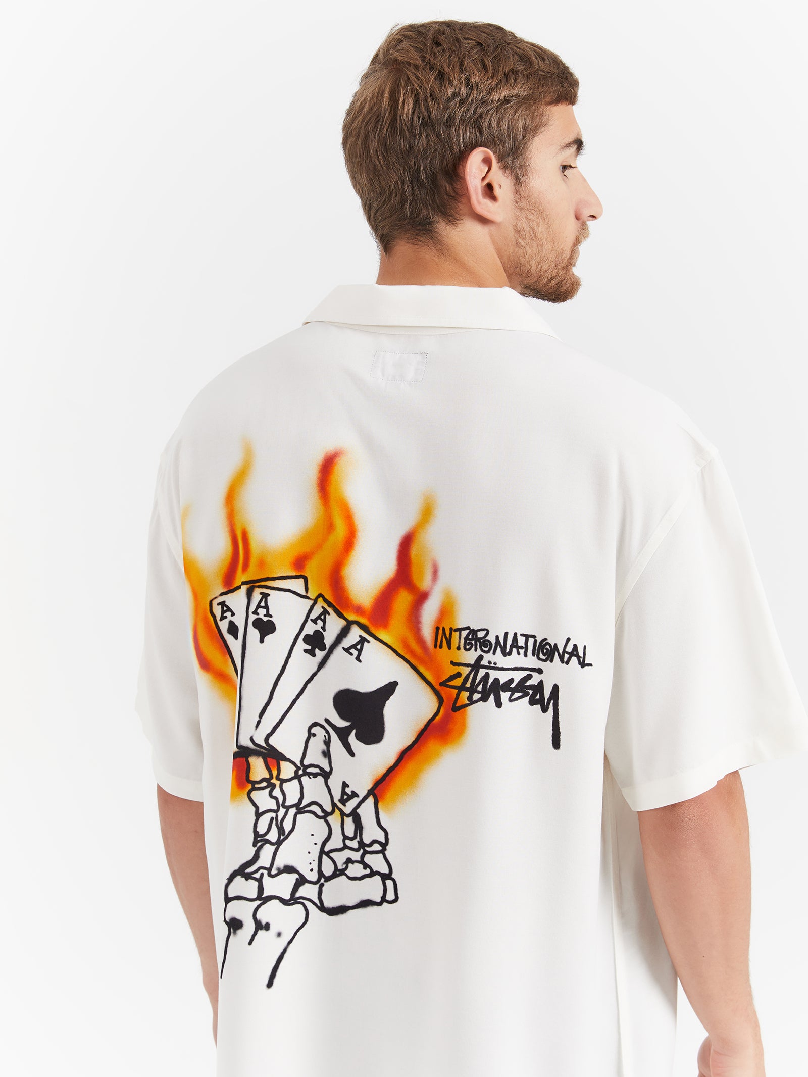 Flame Short Sleeve Shirt in White