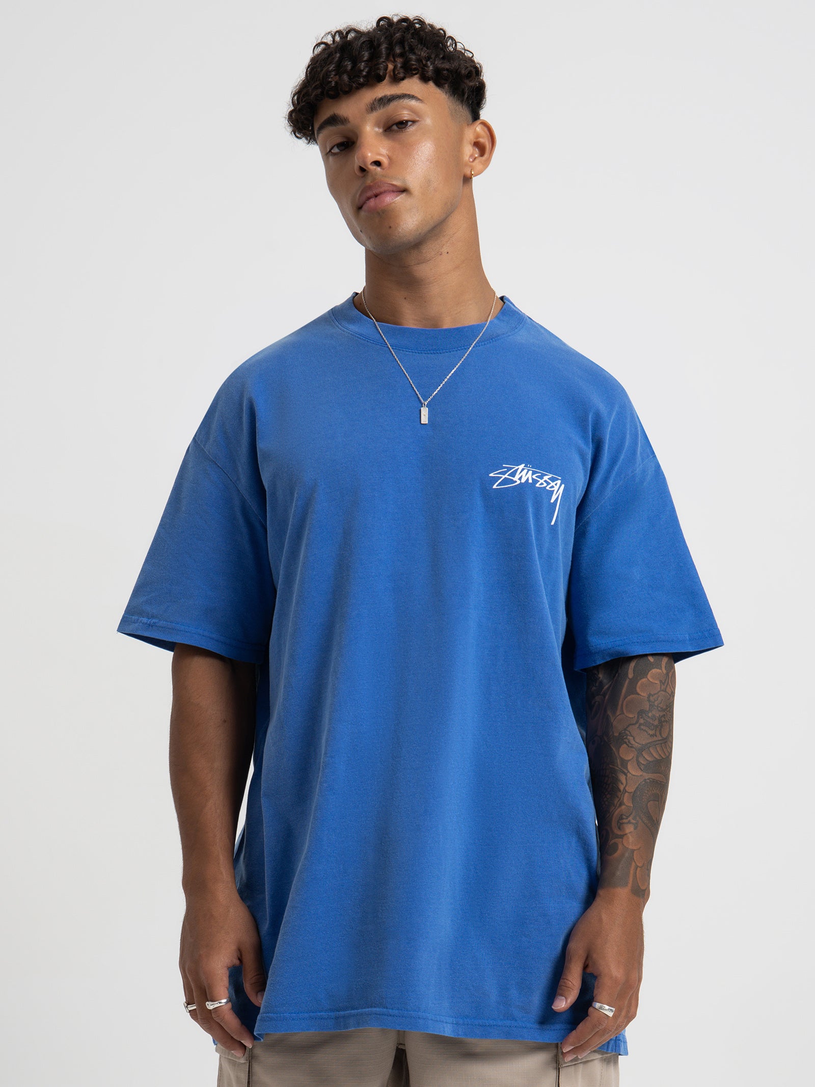 Modern Age 50/50 T-Shirt in Mid Blue