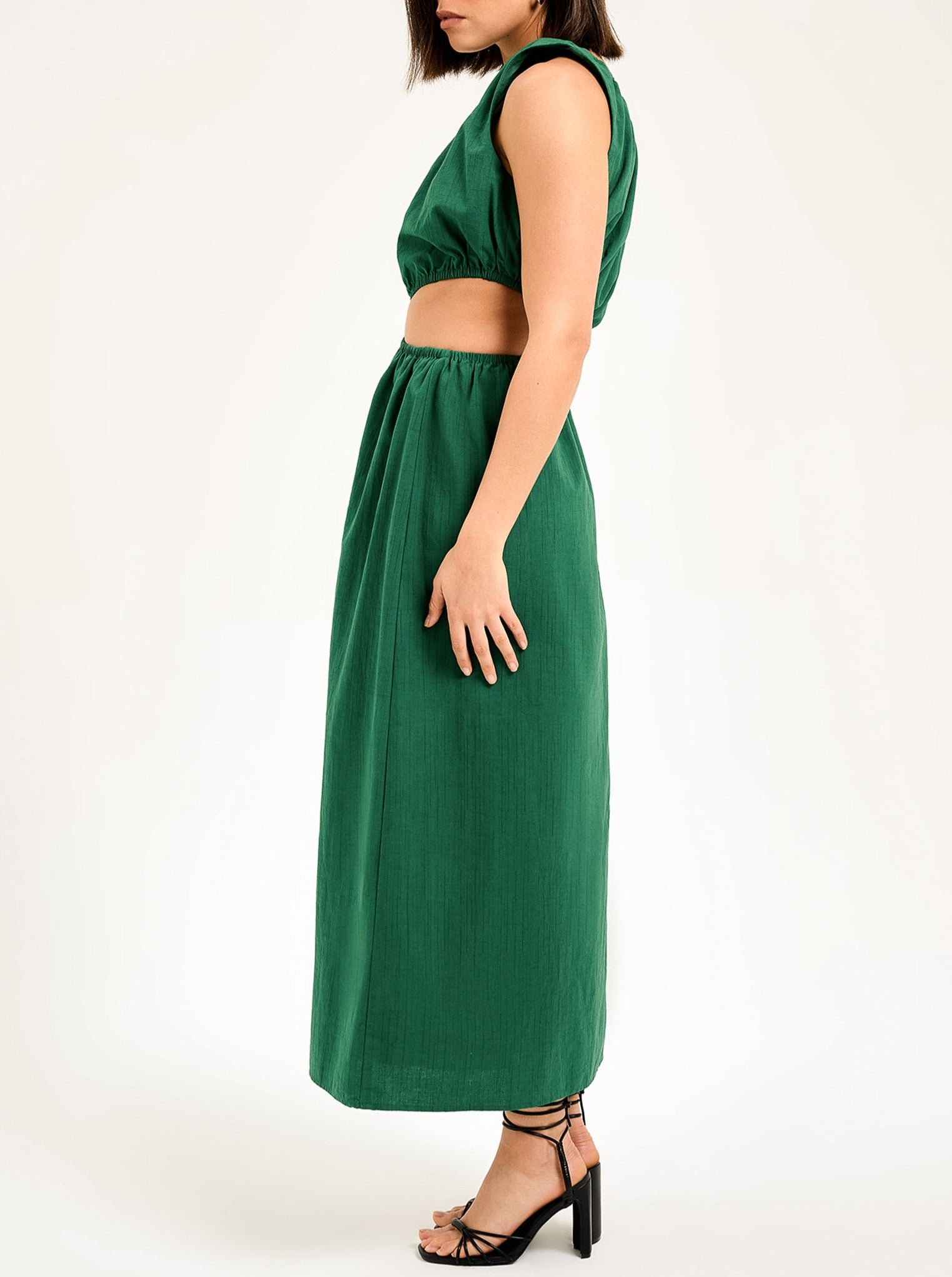 Yvette Midi Dress in Emerald