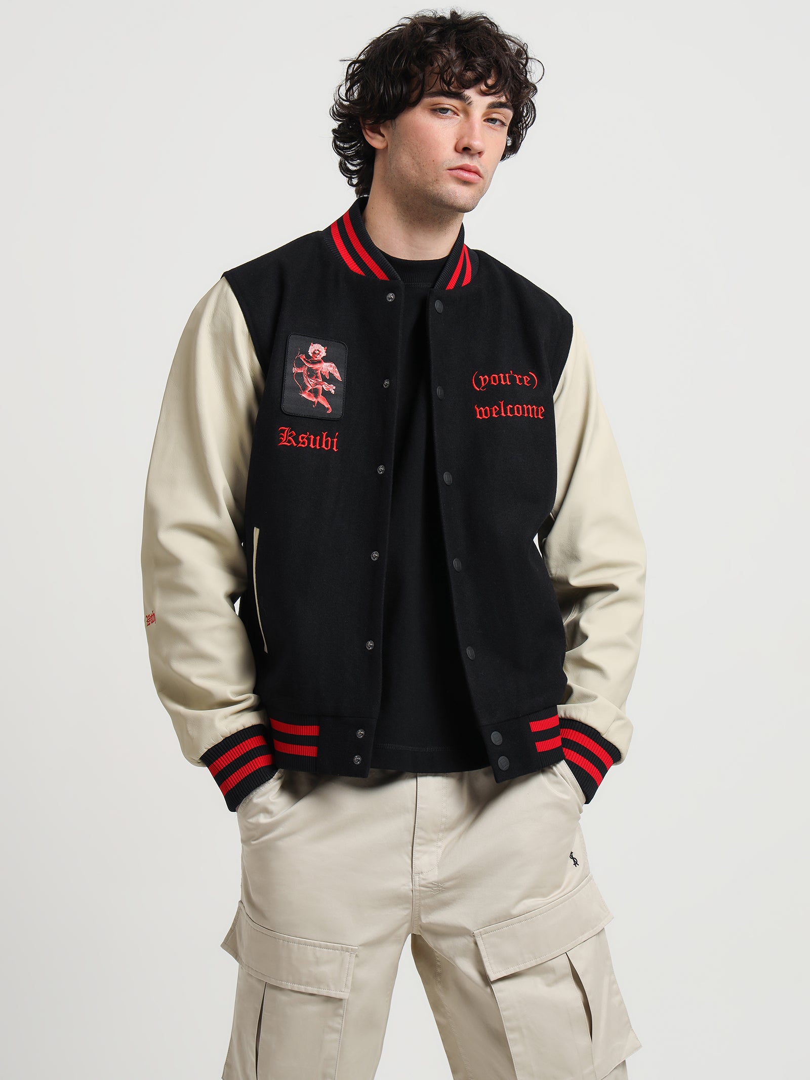 Icons Letterman Jacket in Black