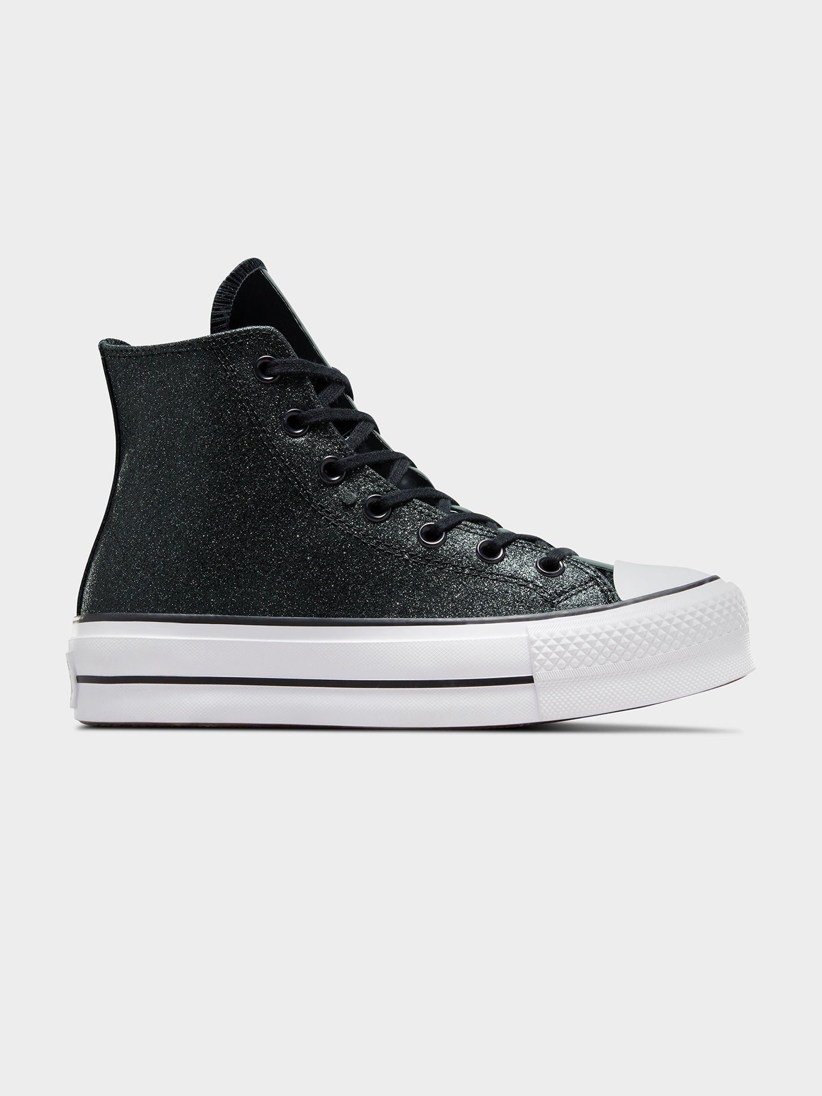 Womens Chuck Taylor All Star Lift Sparkle Party High Top Sneakers in Black