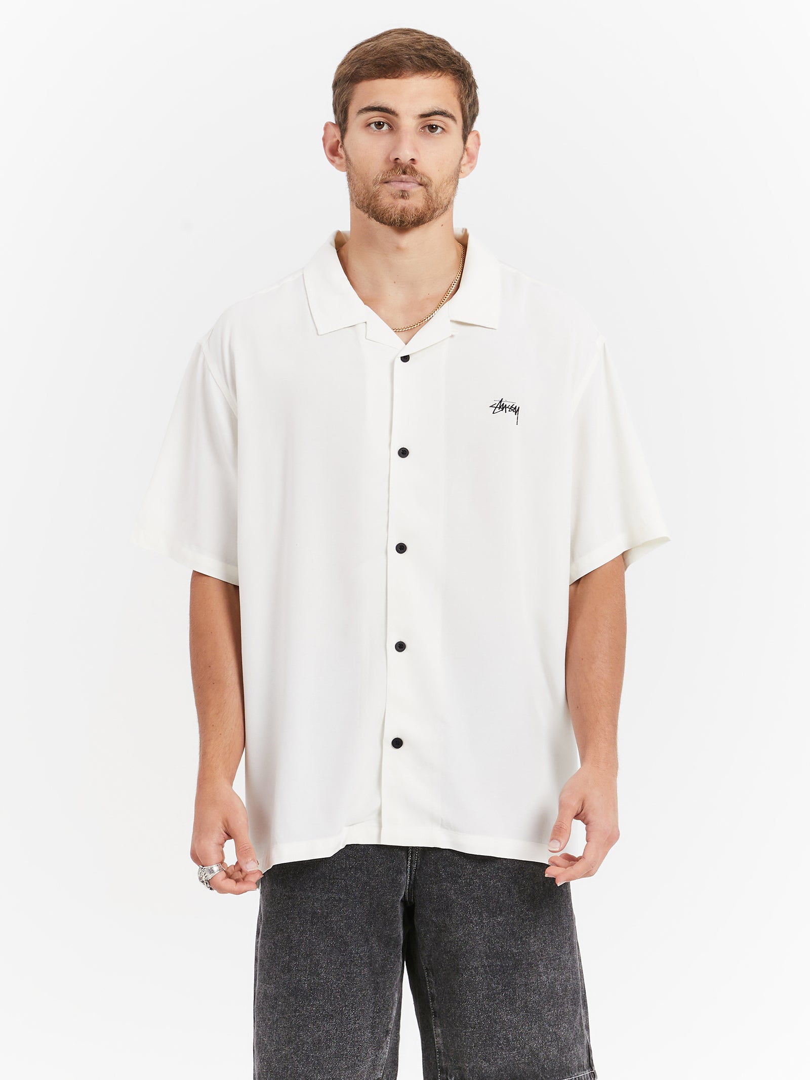 Flame Short Sleeve Shirt in White