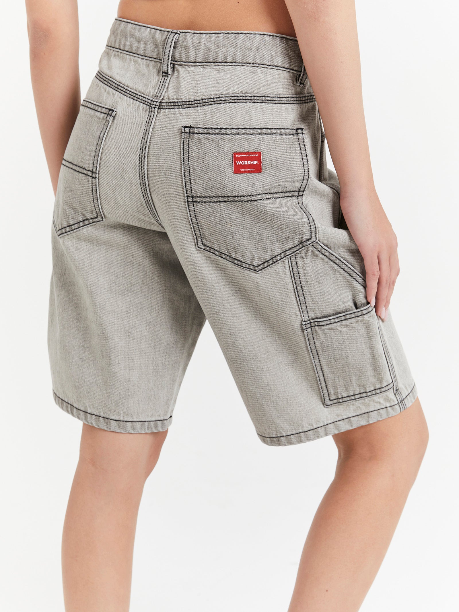 Carpenter Shorts in Faded Grey