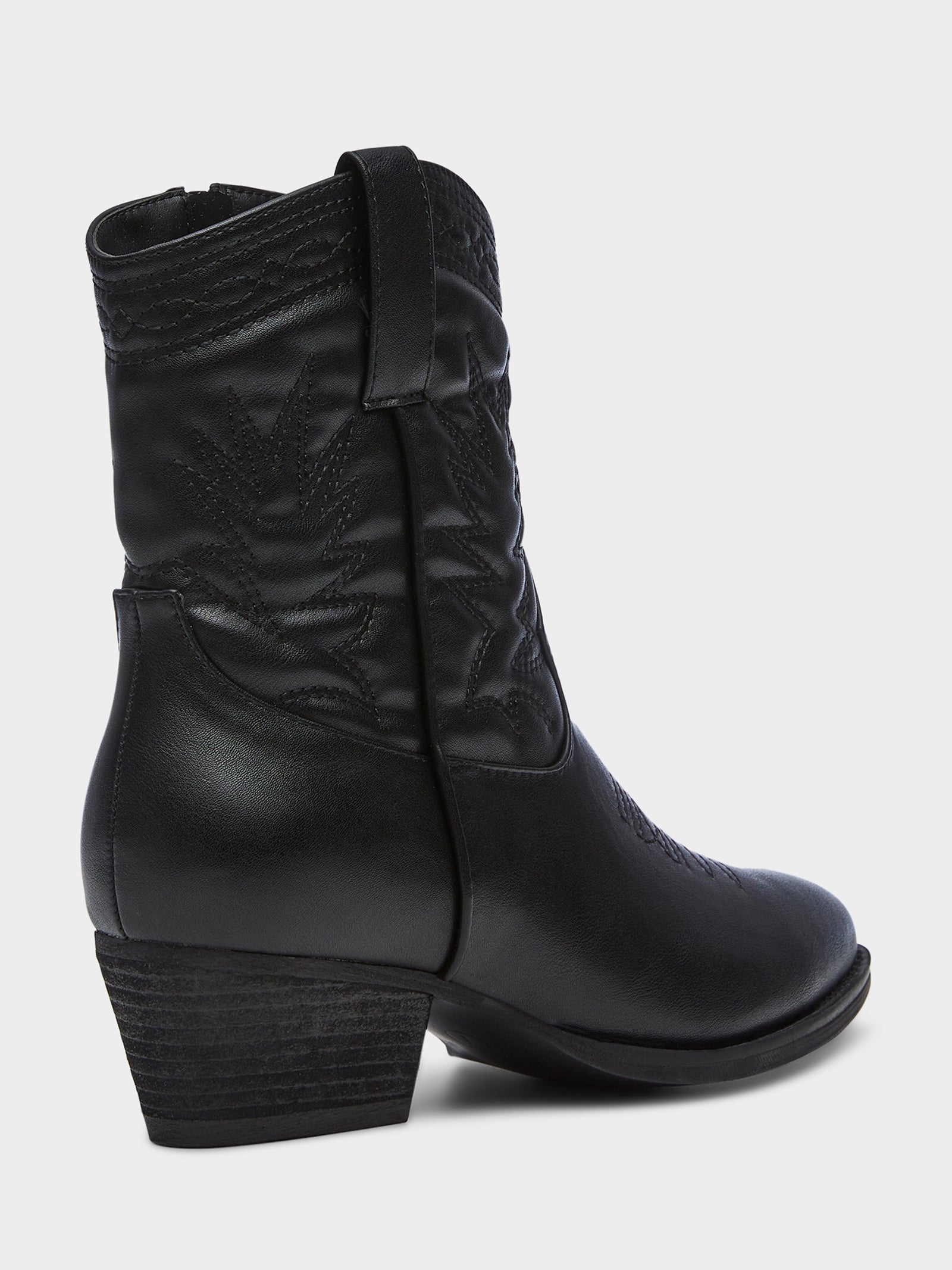 Wilder Cowboy Ankle Boots in Black