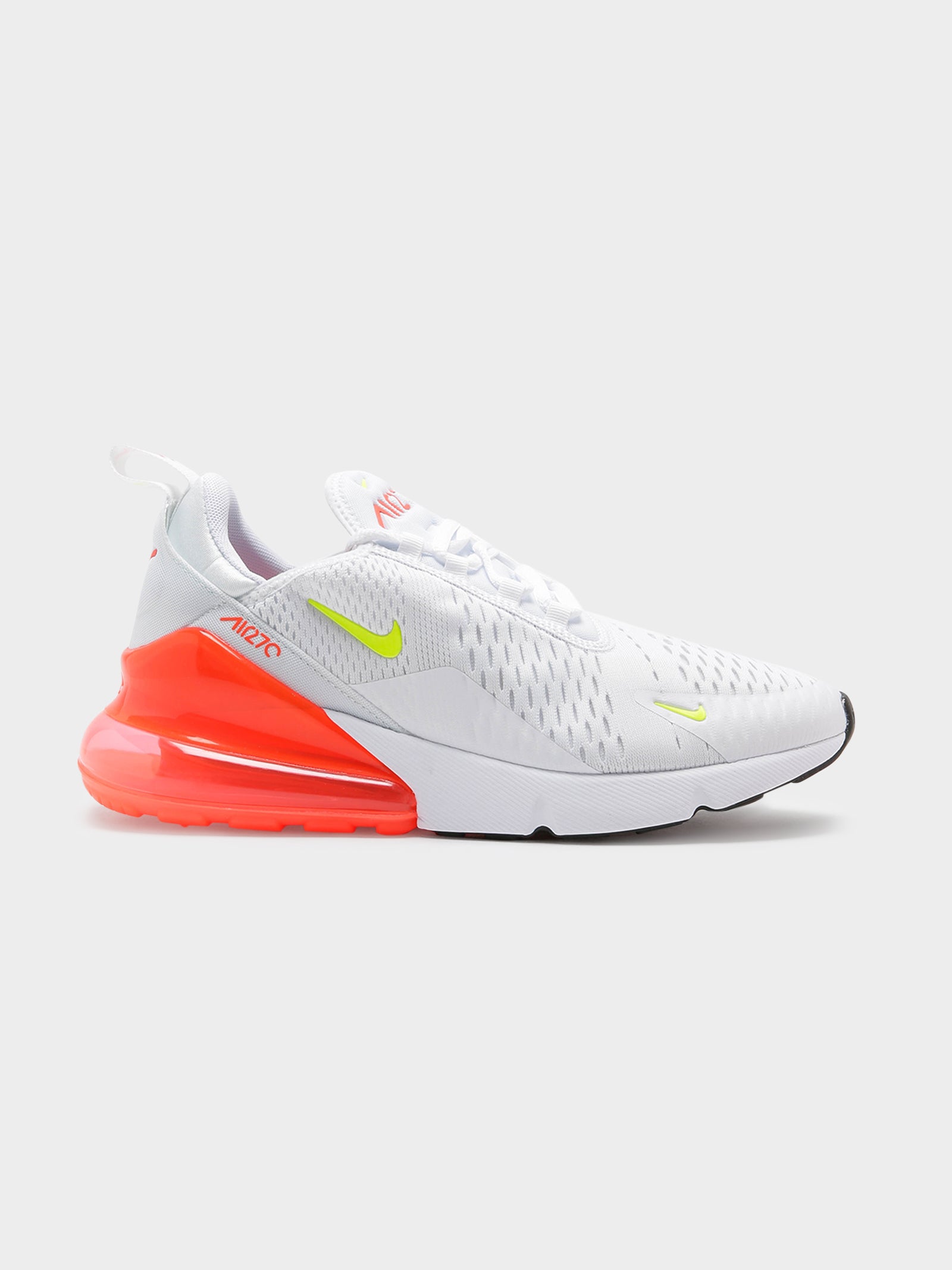 Womens Air Max 270 Sneakers in White & Orange