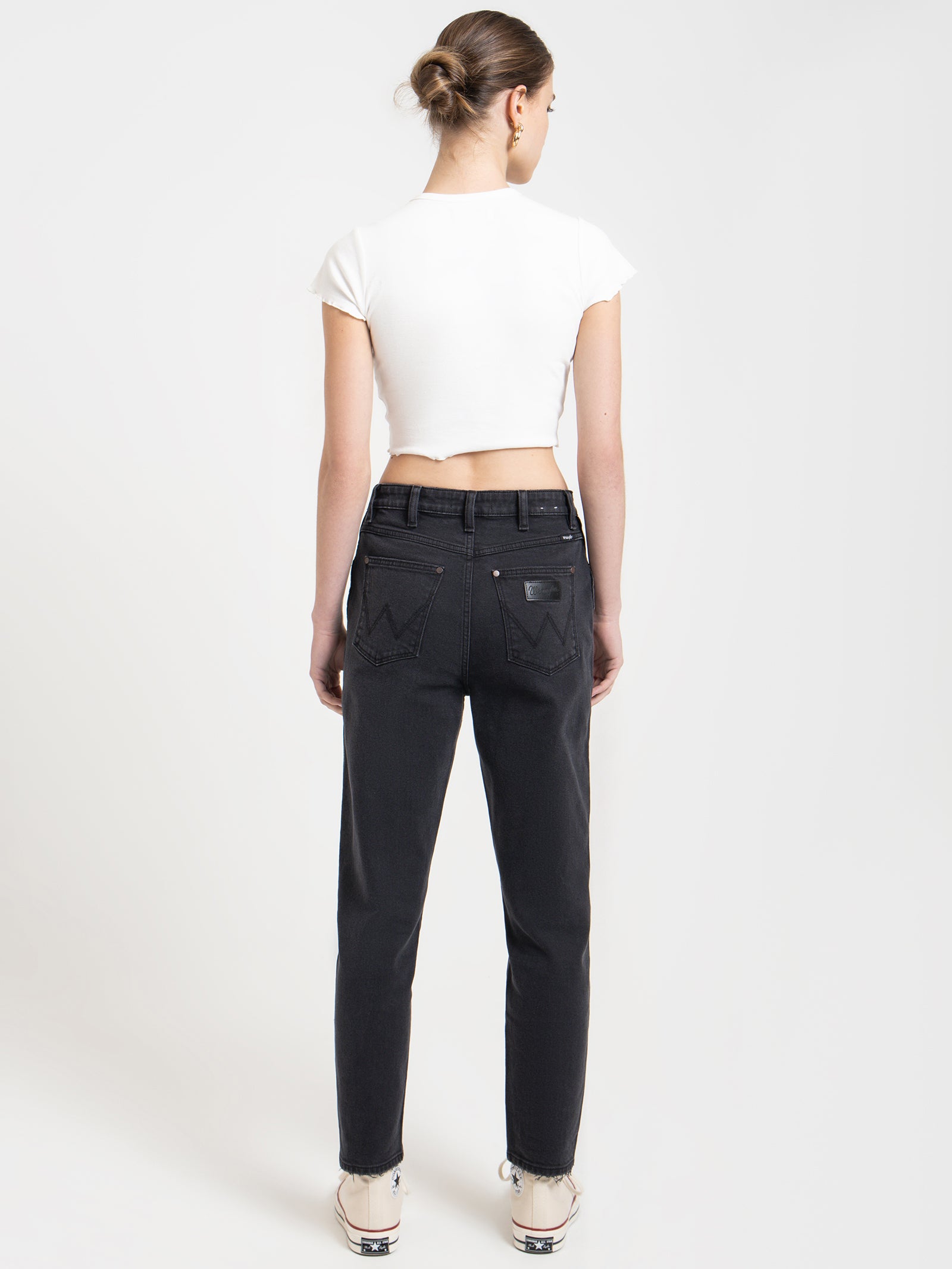 Drew Super-High Slim Jeans in Karma Black