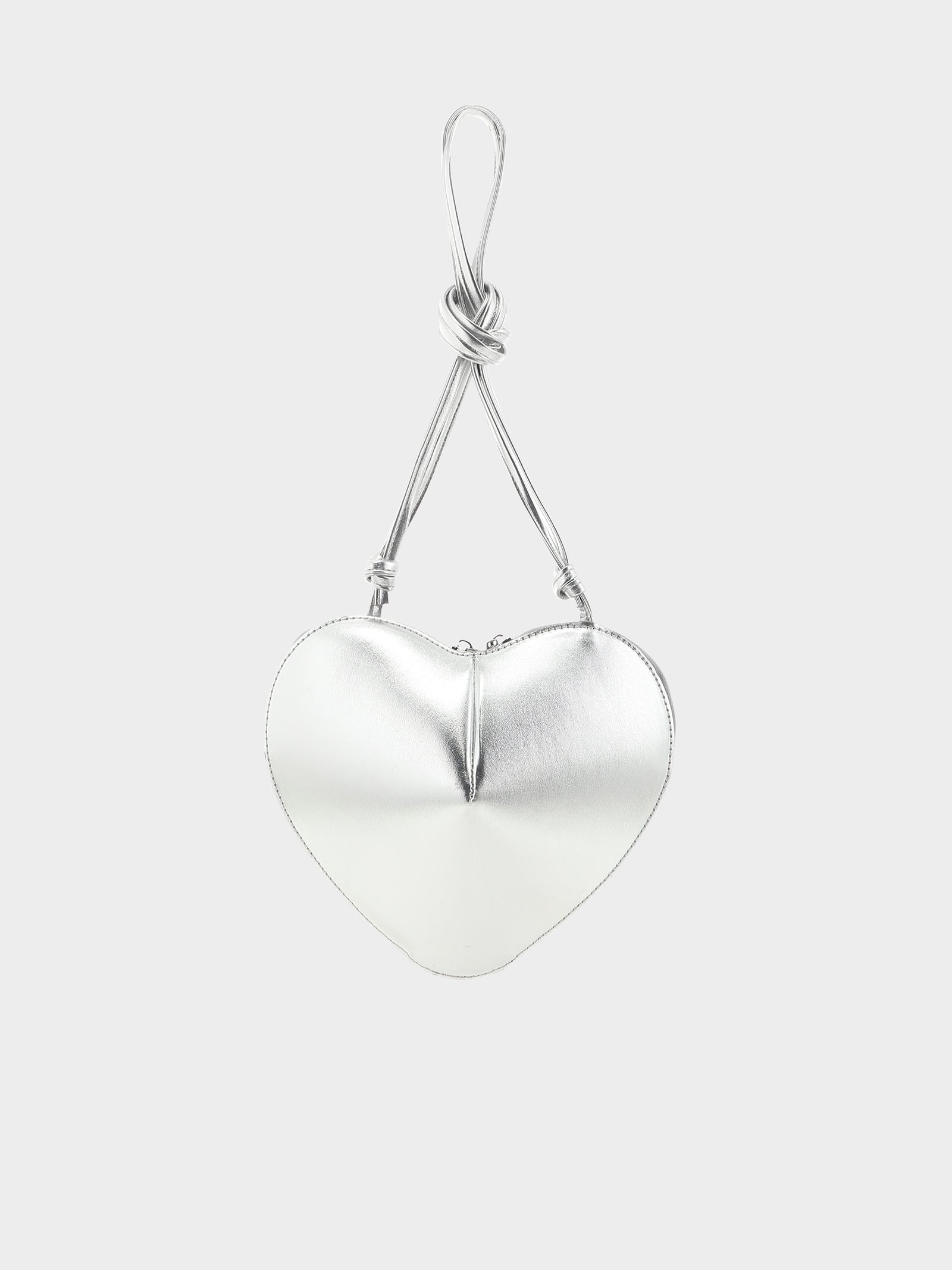 Stella Crossbody 3D Heart-Shaped Bag in Silver