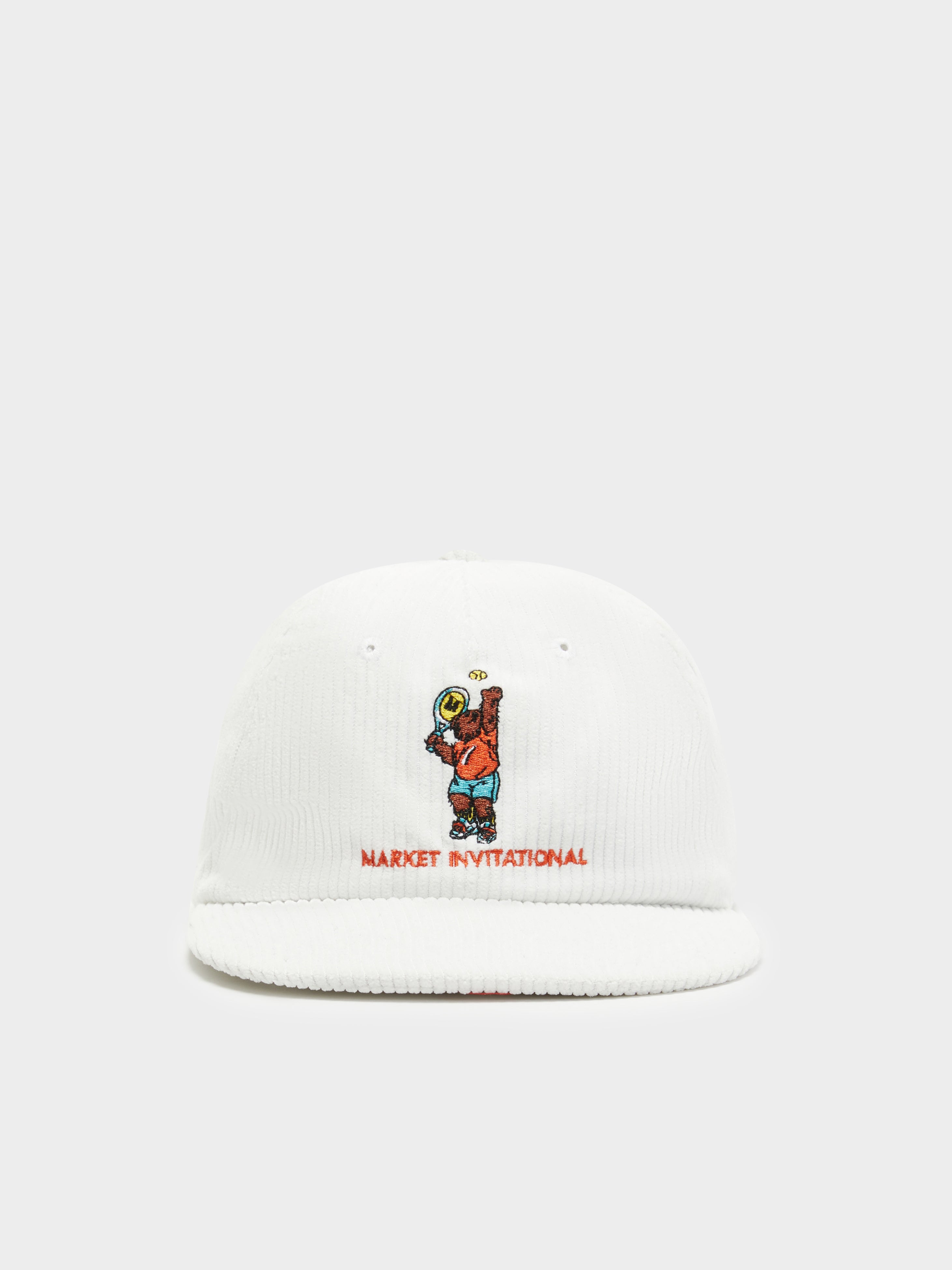 Market Invitational 5 Panel Corduroy Hat in White