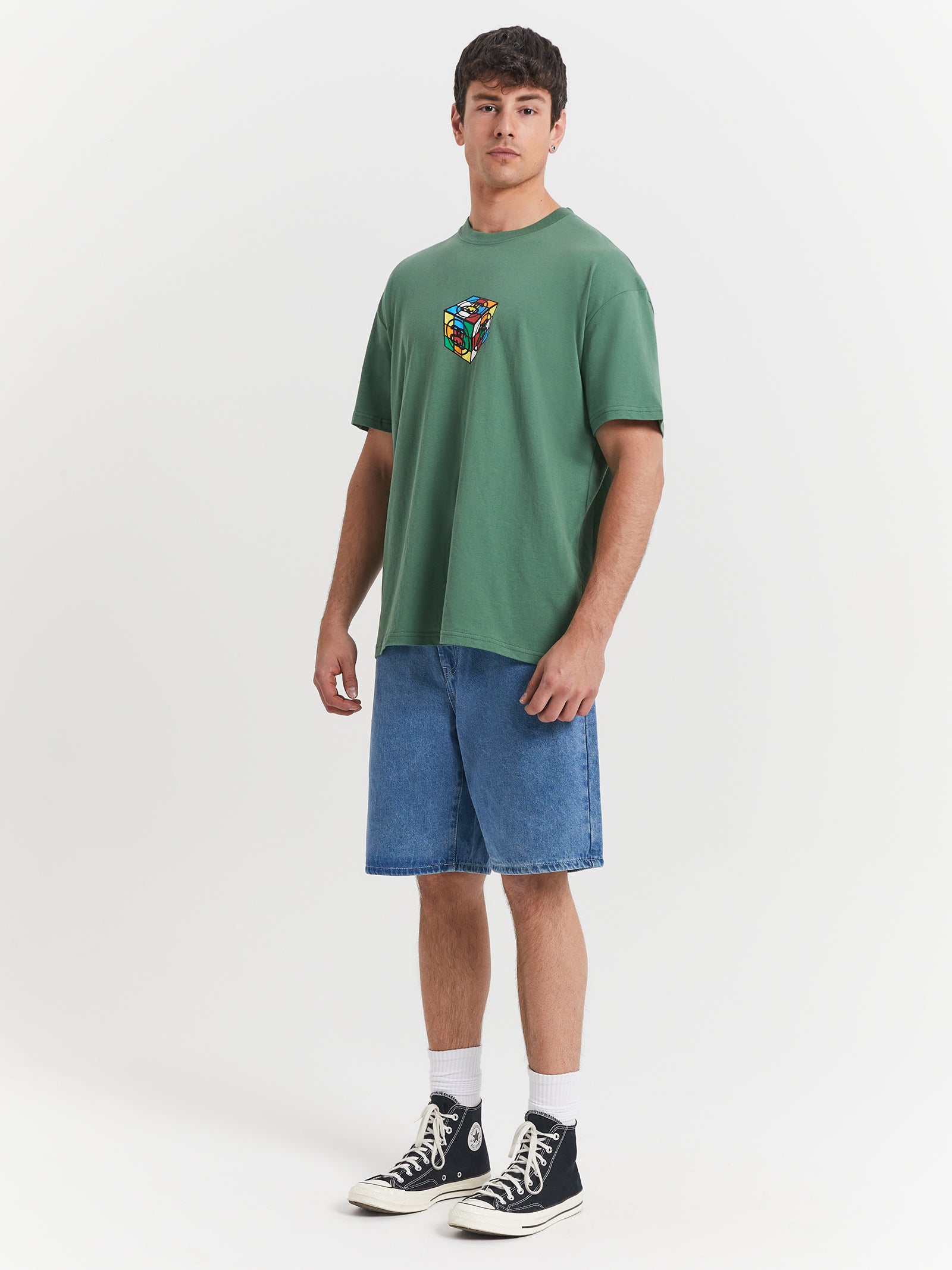 Cube Short Sleeve T-Shirt in Green