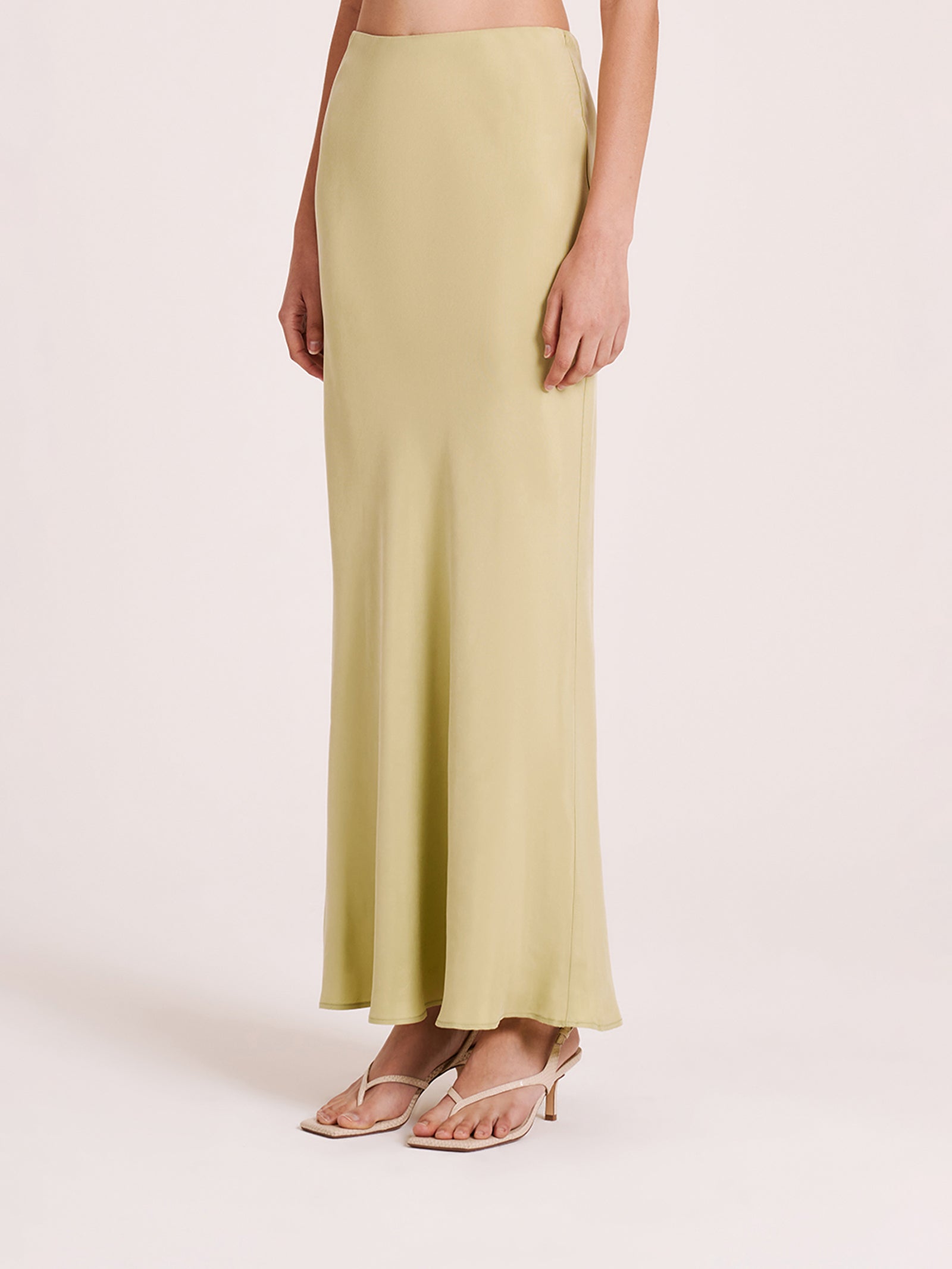 Ines Cupro Skirt in Lime