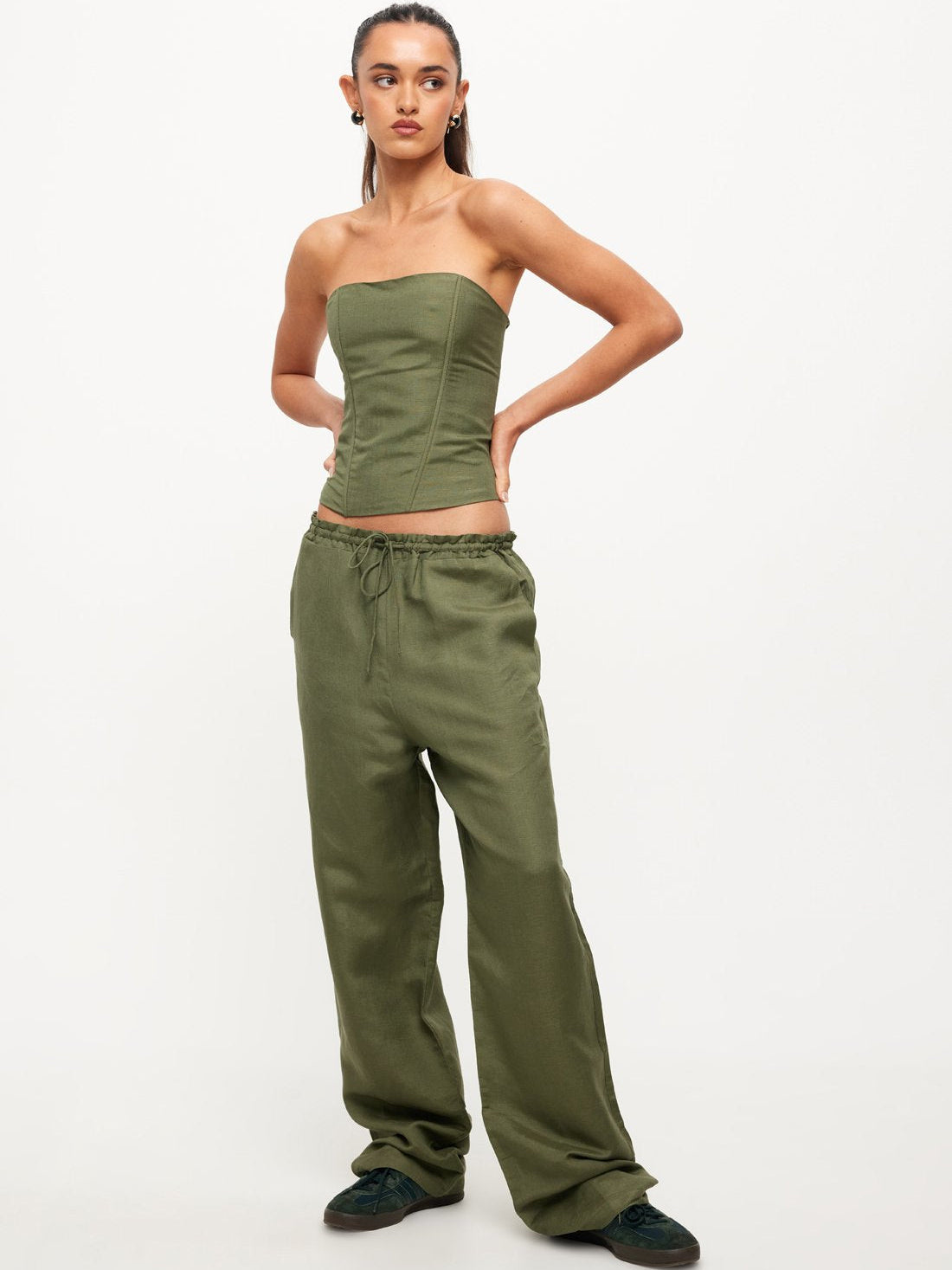 Catalonia Tube Top in Khaki Green