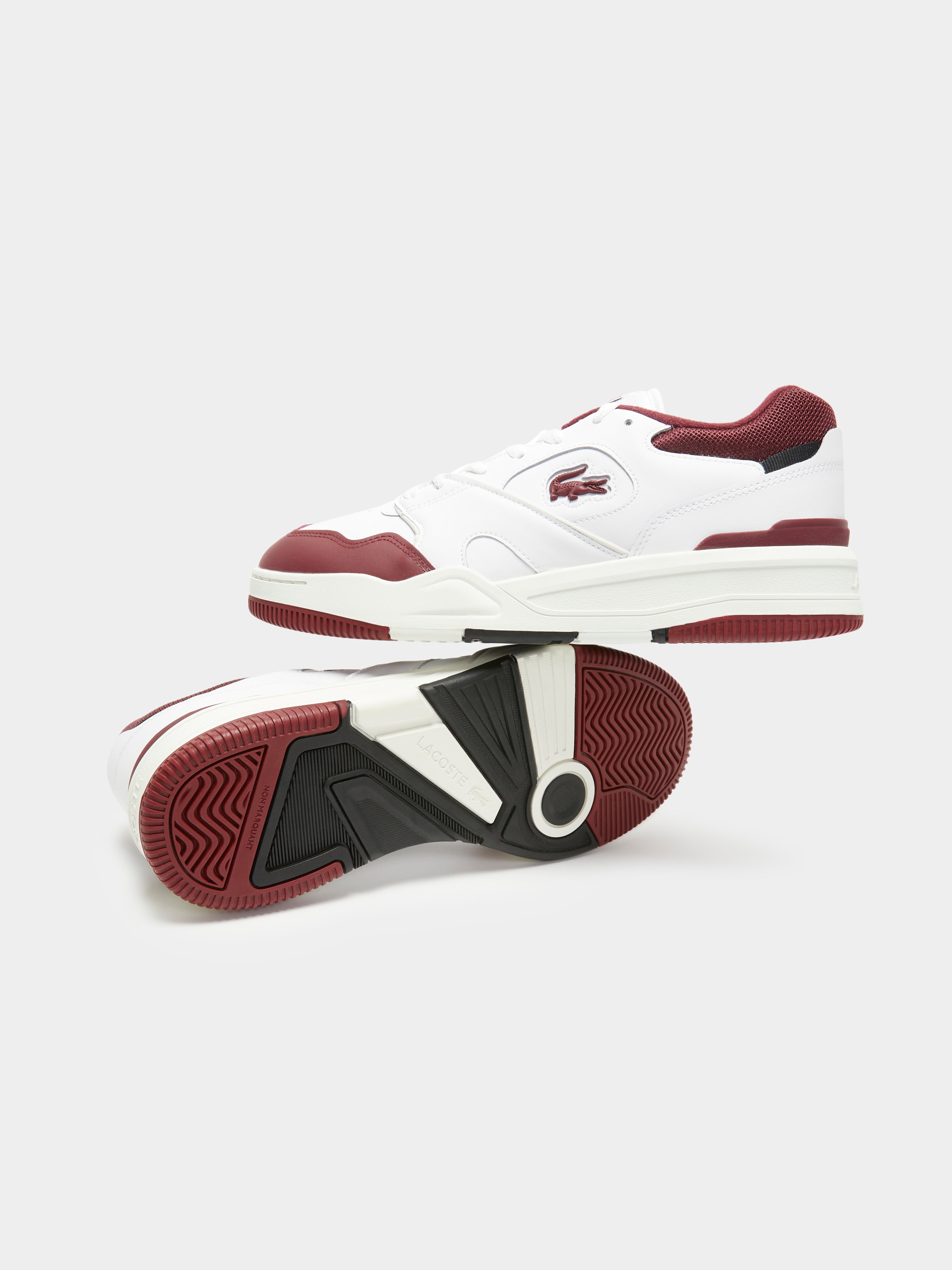 Mens Lineshot Sneakers in White & Burgundy