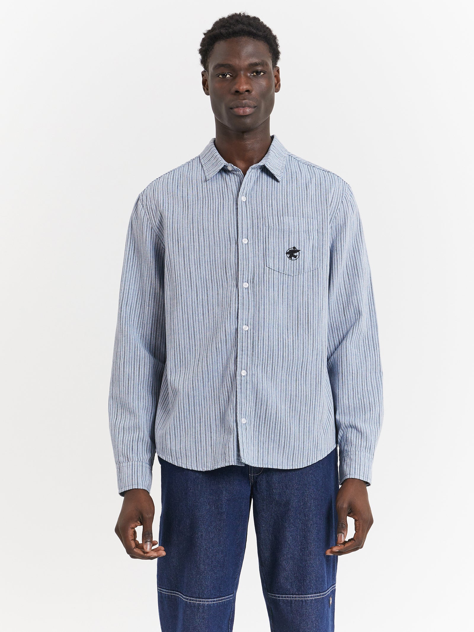 Surfman Classic Long Sleeve Shirt in Blue Stripe