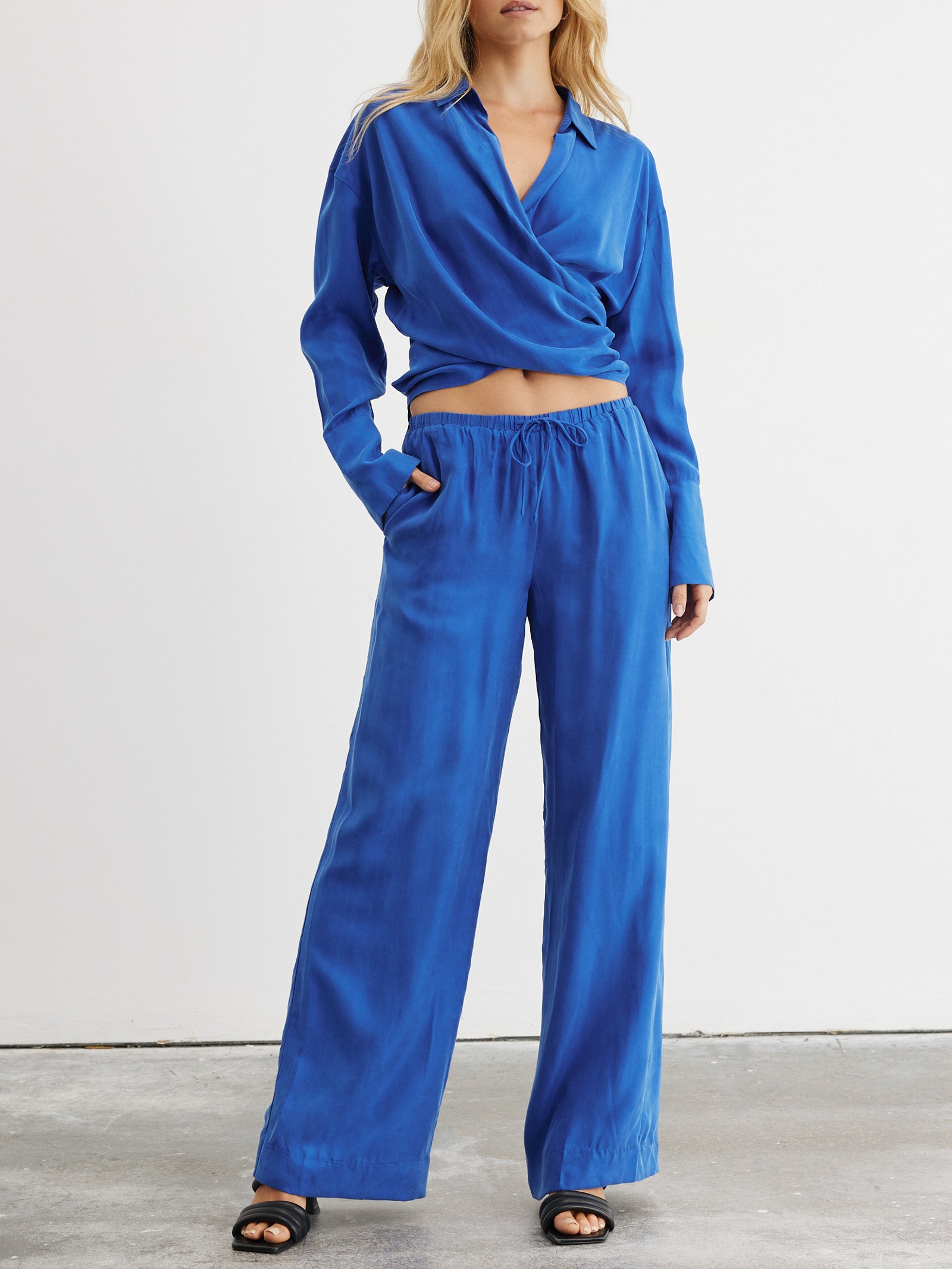 Arlo Cupro Pants in Royal Blue