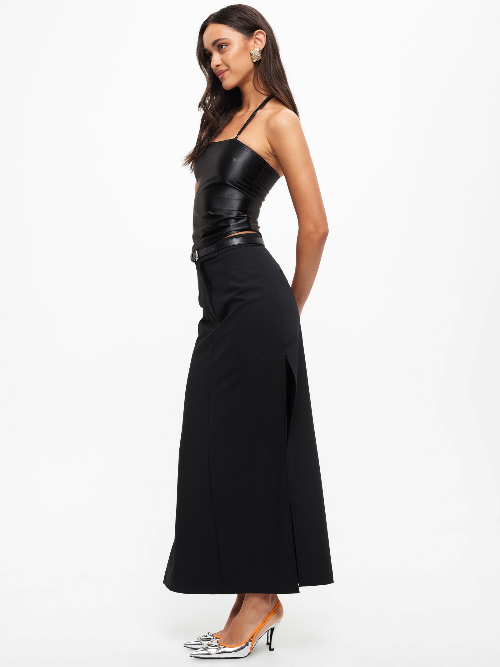 Minimalist Maxi Skirt in Onyx