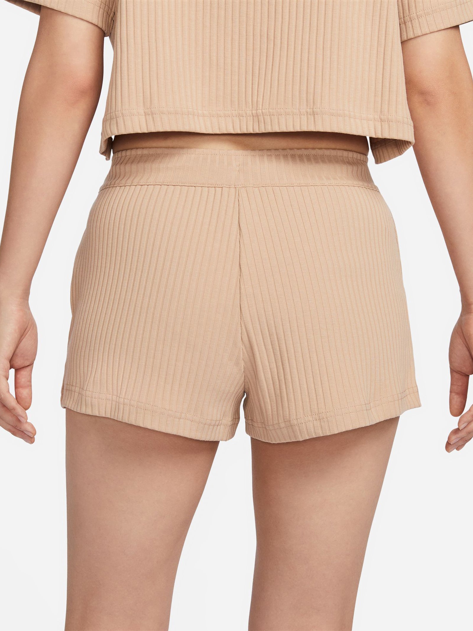 Sportswear Rib Jersey Shorts in Hemp & White