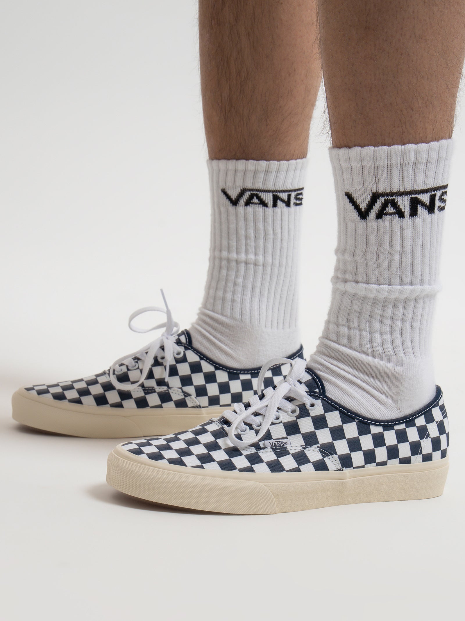 Unisex Authentic Checkerboard Sneakers in Dress Blues & White