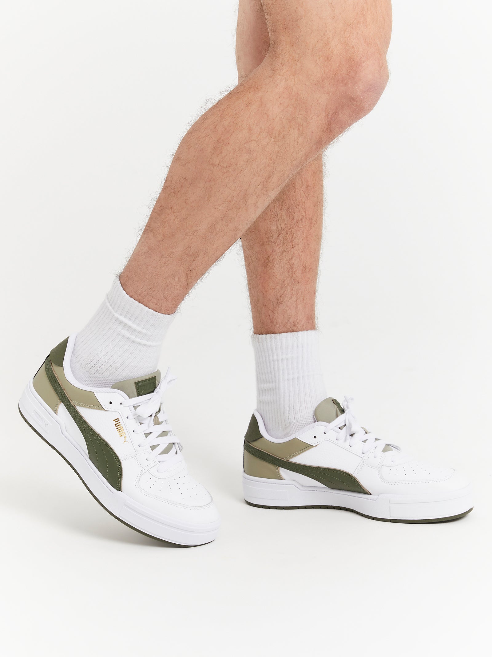 Unisex CA Pro Classic Sneakers in White & Khaki