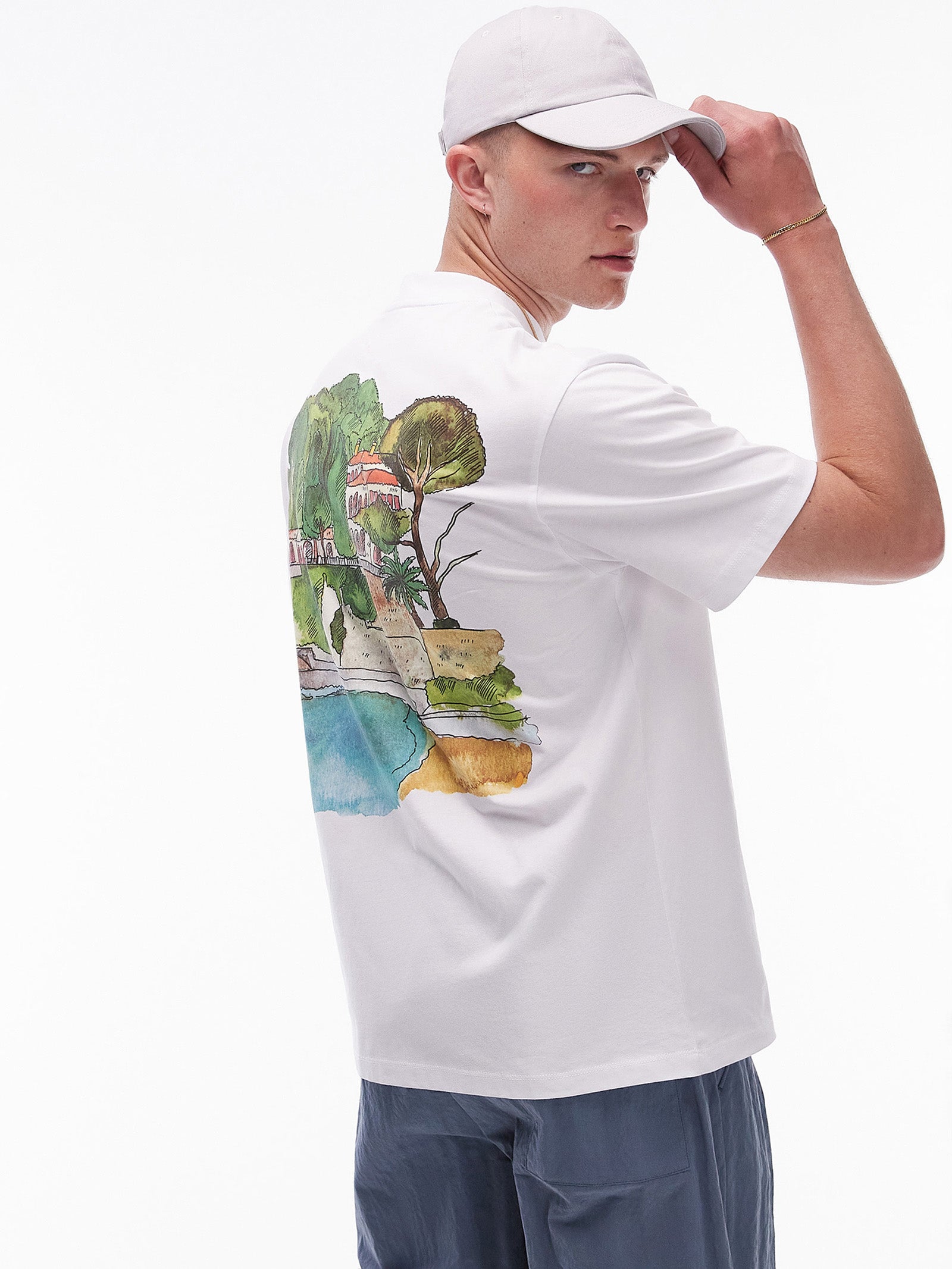 Watercolour Riviera Oversized T-Shirt