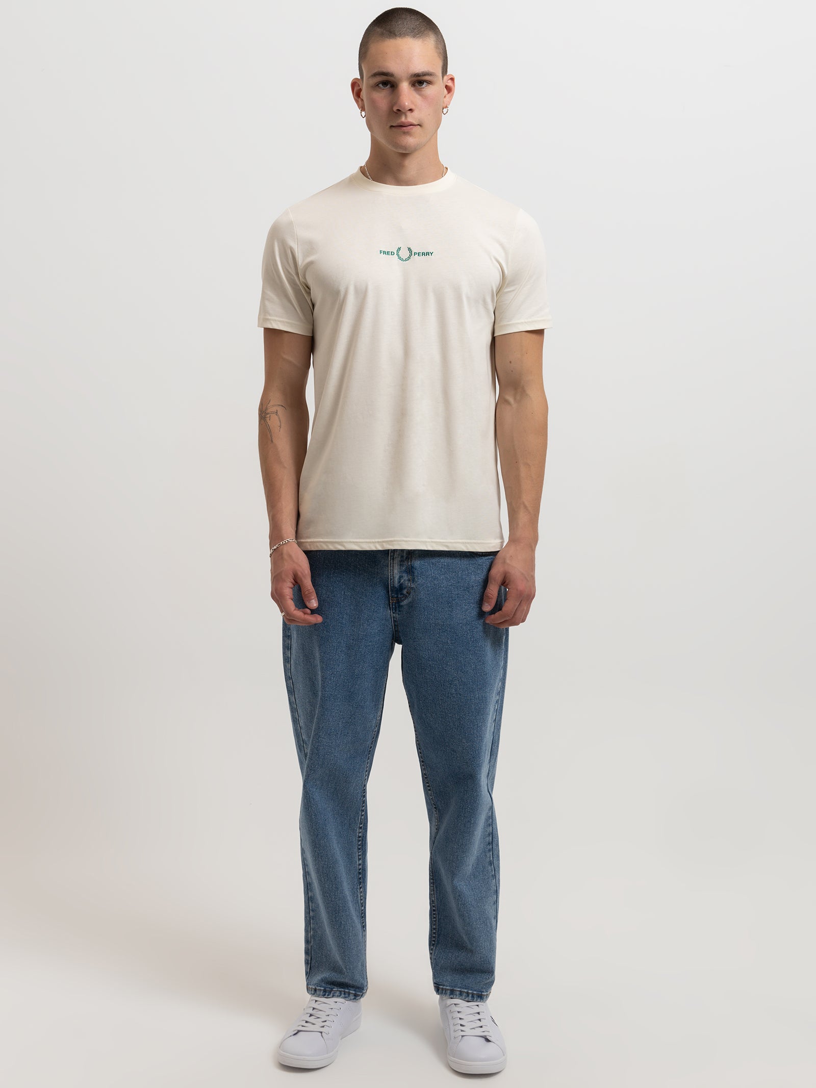 Embroidered T-Shirt in Ecru