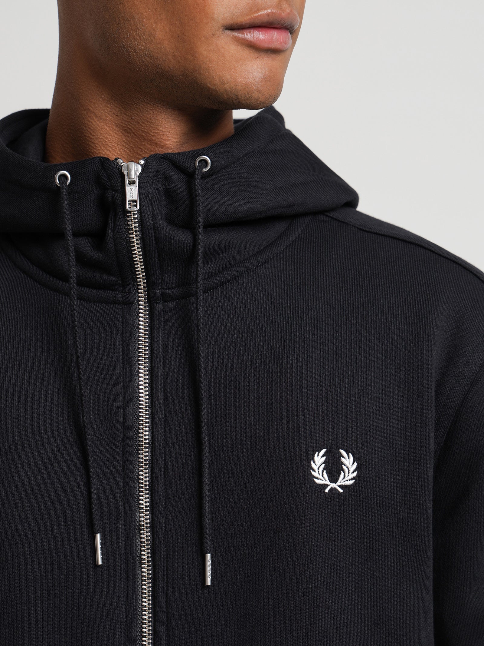 Hooded Zip Through Sweatshirt in Black