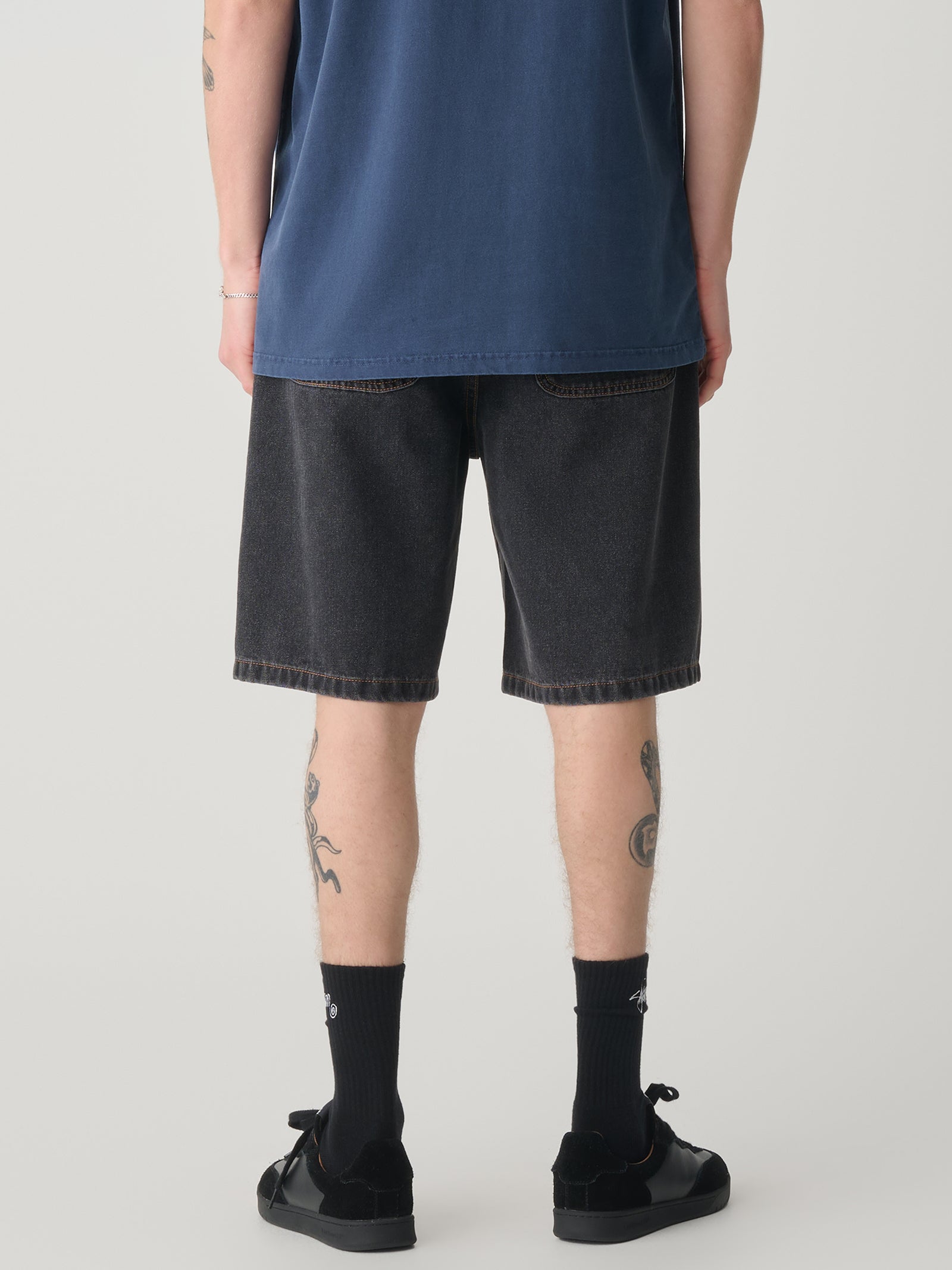 Denim Standard Short In Washed Black