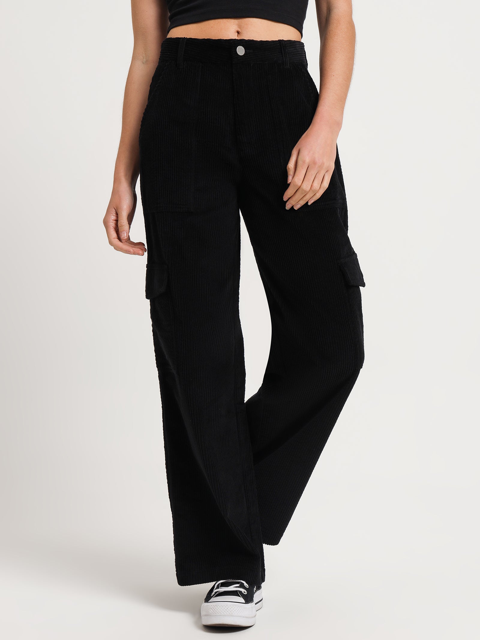 Cord Carpenter Pants in Black