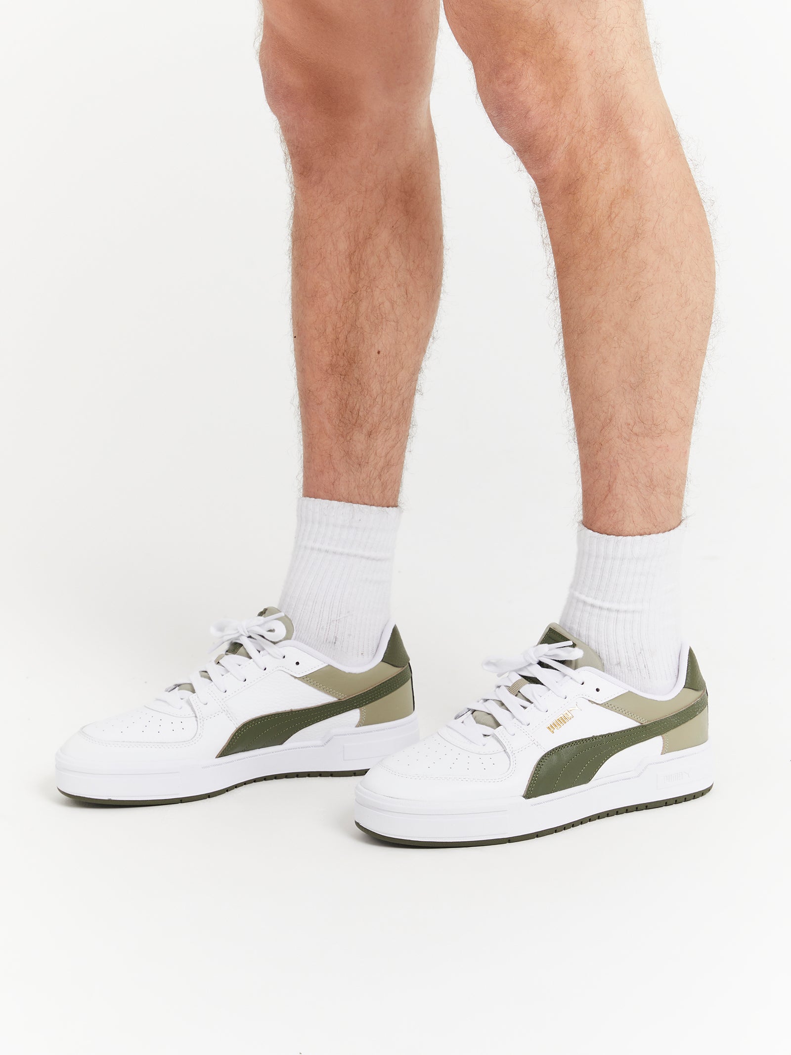 Unisex CA Pro Classic Sneakers in White & Khaki