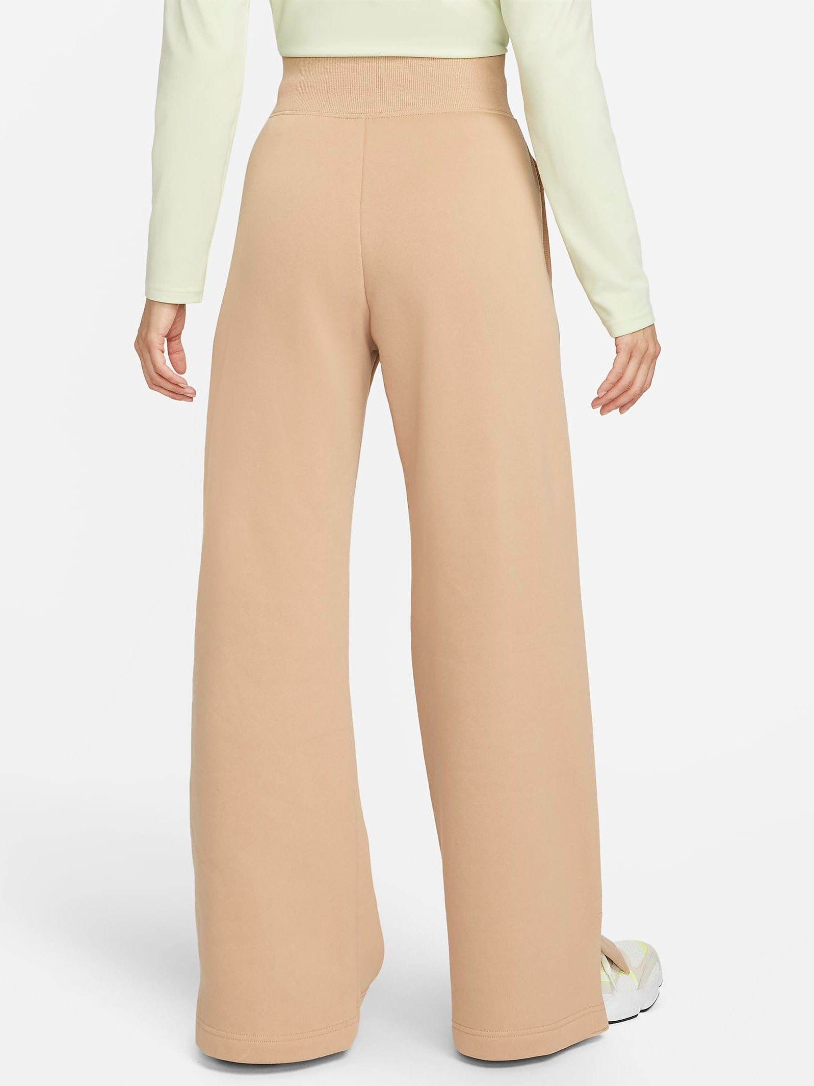 Sportswear Phoenix Fleece Wide-Leg Trackpants in Hemp Brown & Sail White