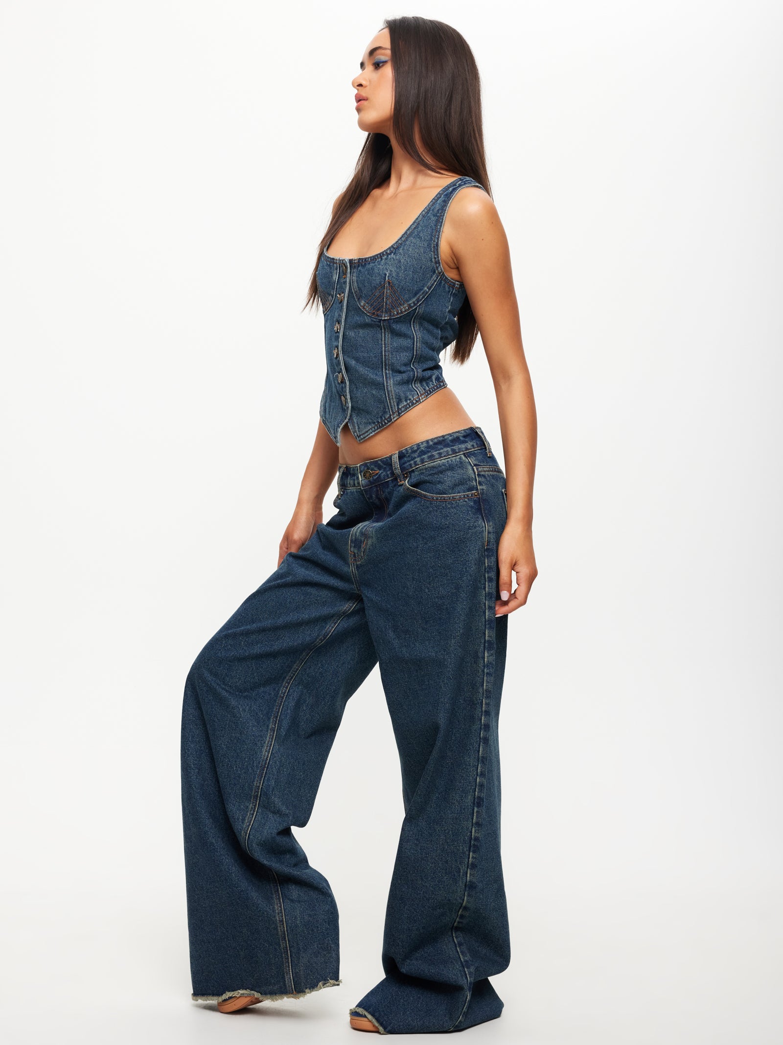 Eivissa Baggy Jeans in Denim Blue