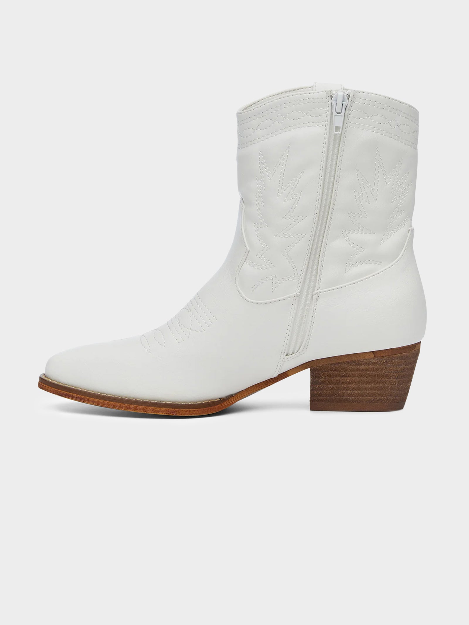 Wilder Cowboy Ankle Boots in White