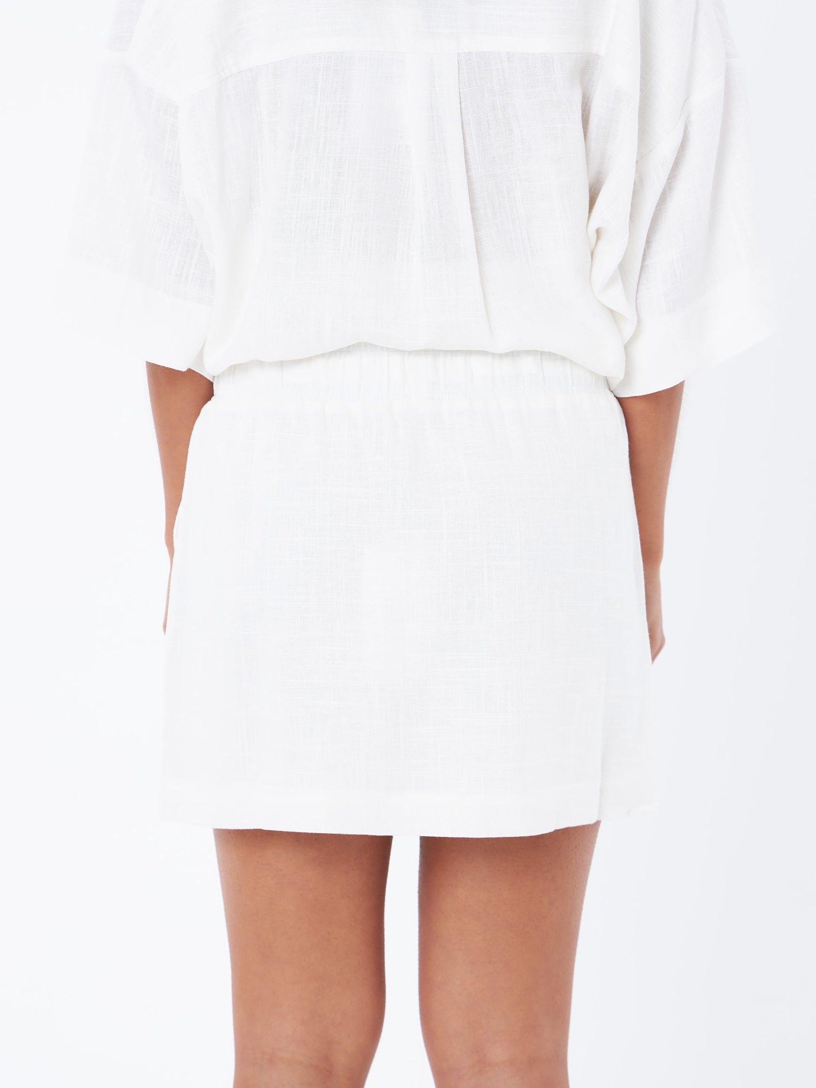 L&R Drawstring Mini Skirt In Off White