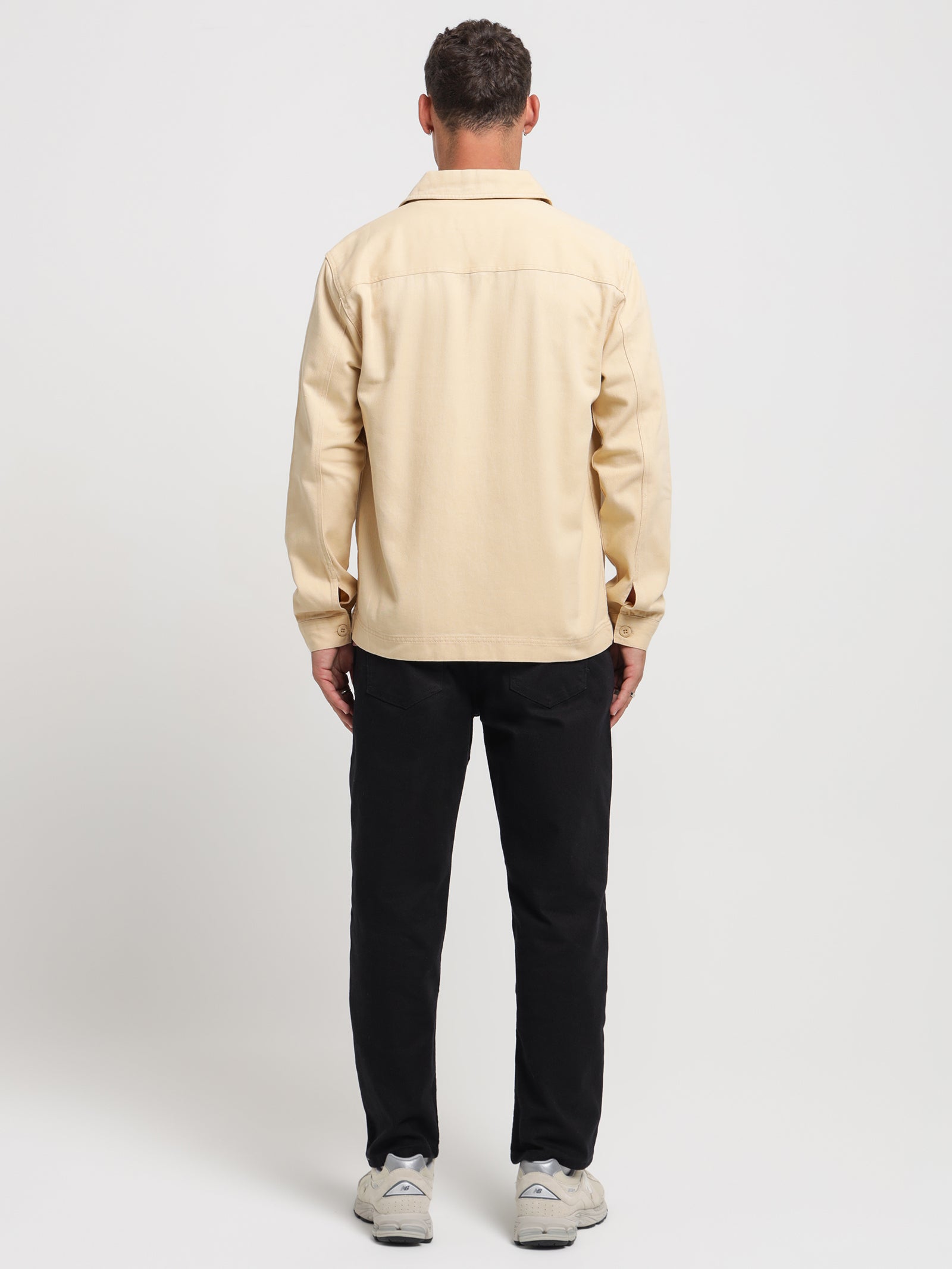 Twill Overshirt in Cream