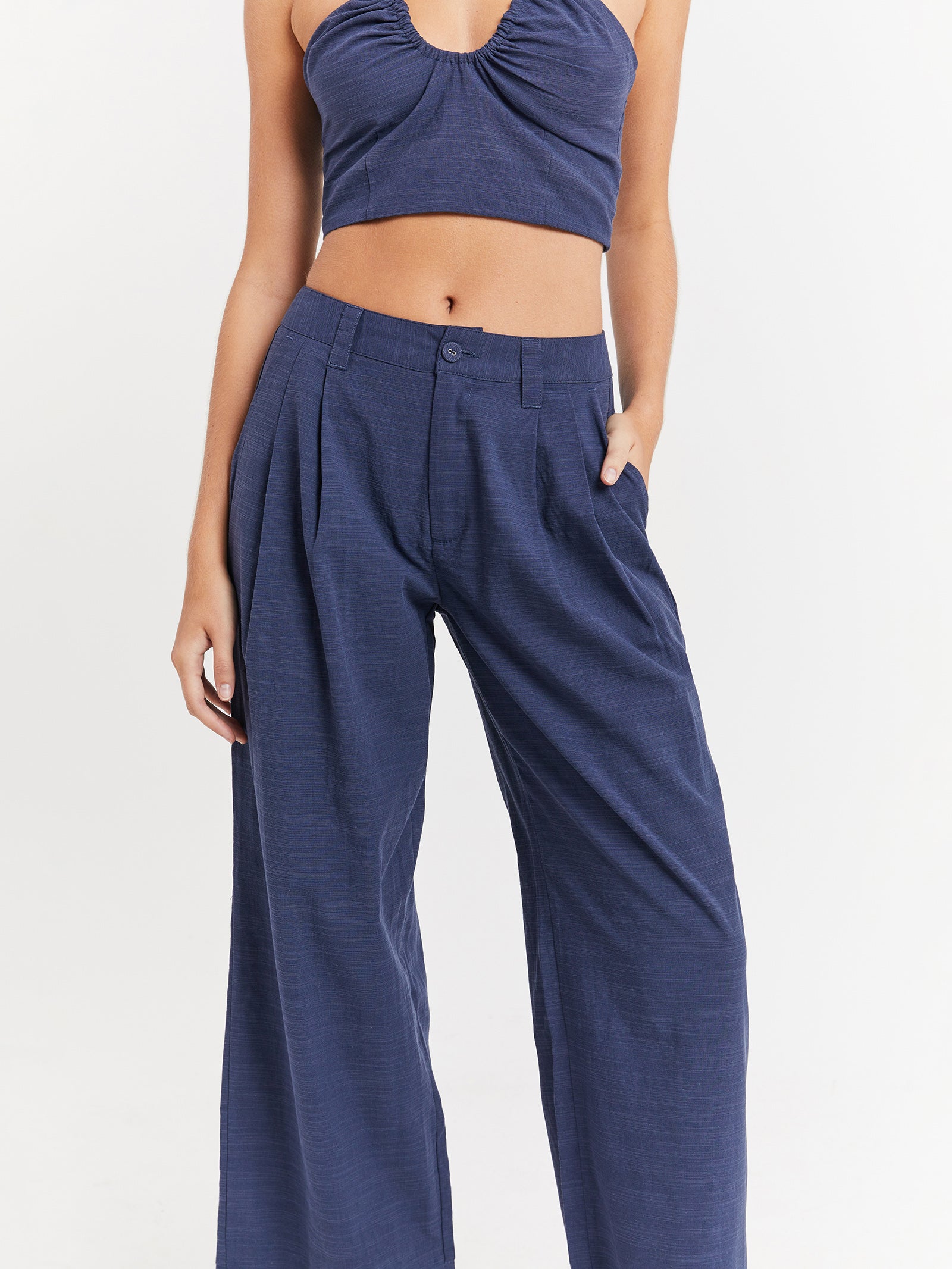 Valerie Low Rise Pants in Indigo