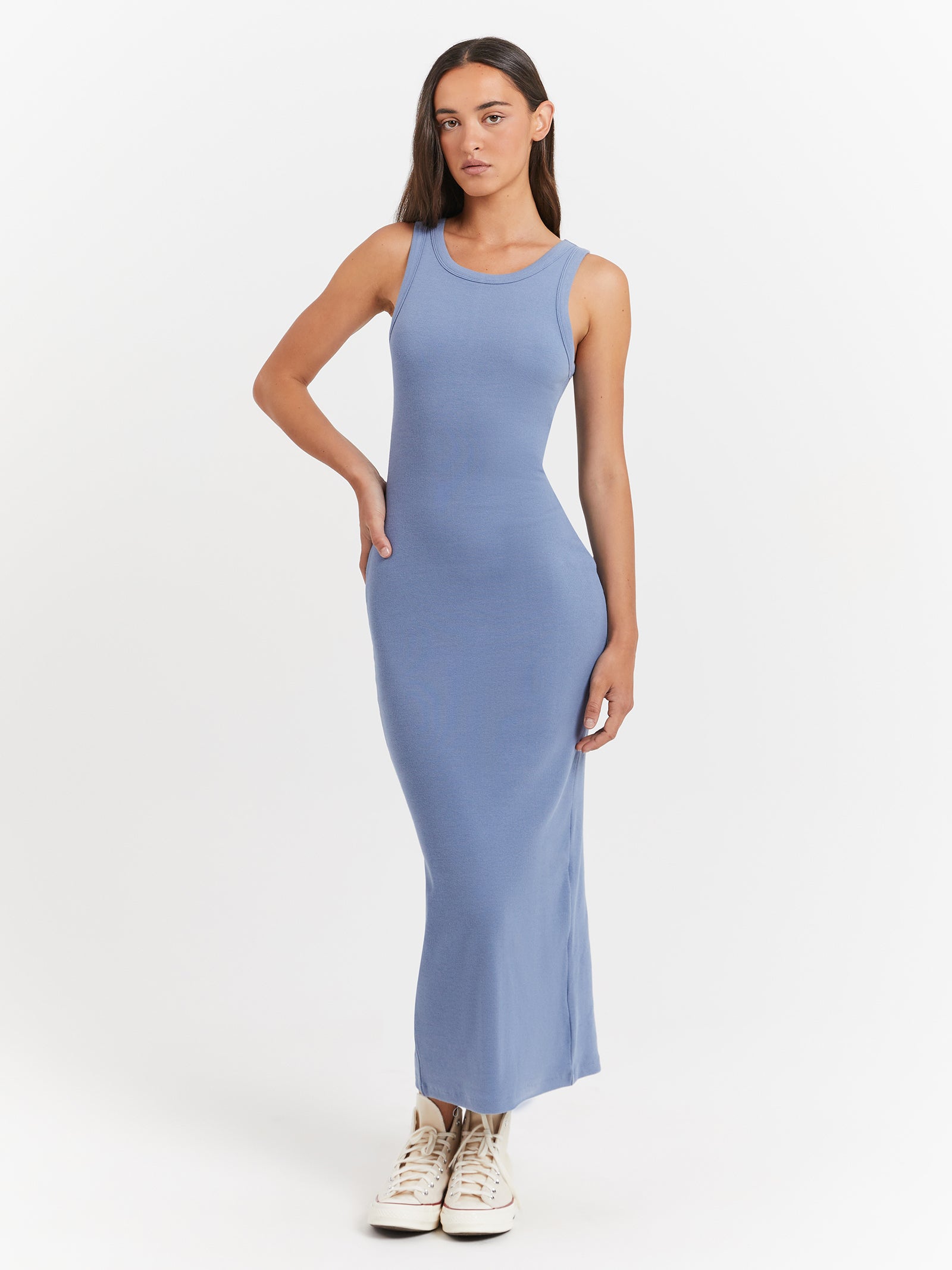 Miranda Maxi Dress in Chambray