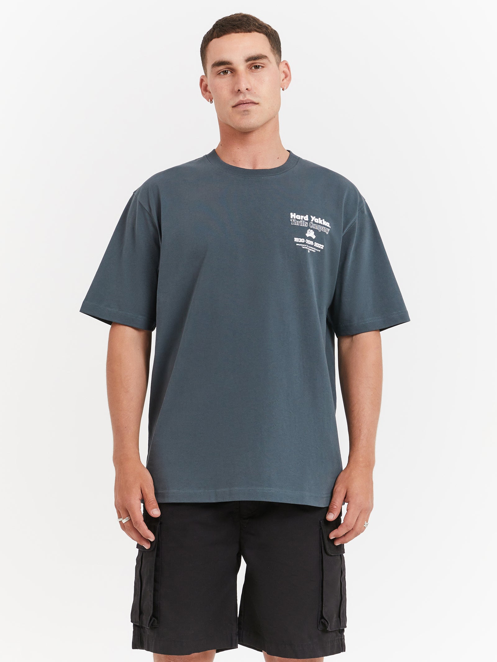 Beginning to Present Oversized Fit T-Shirt in Spruce Green