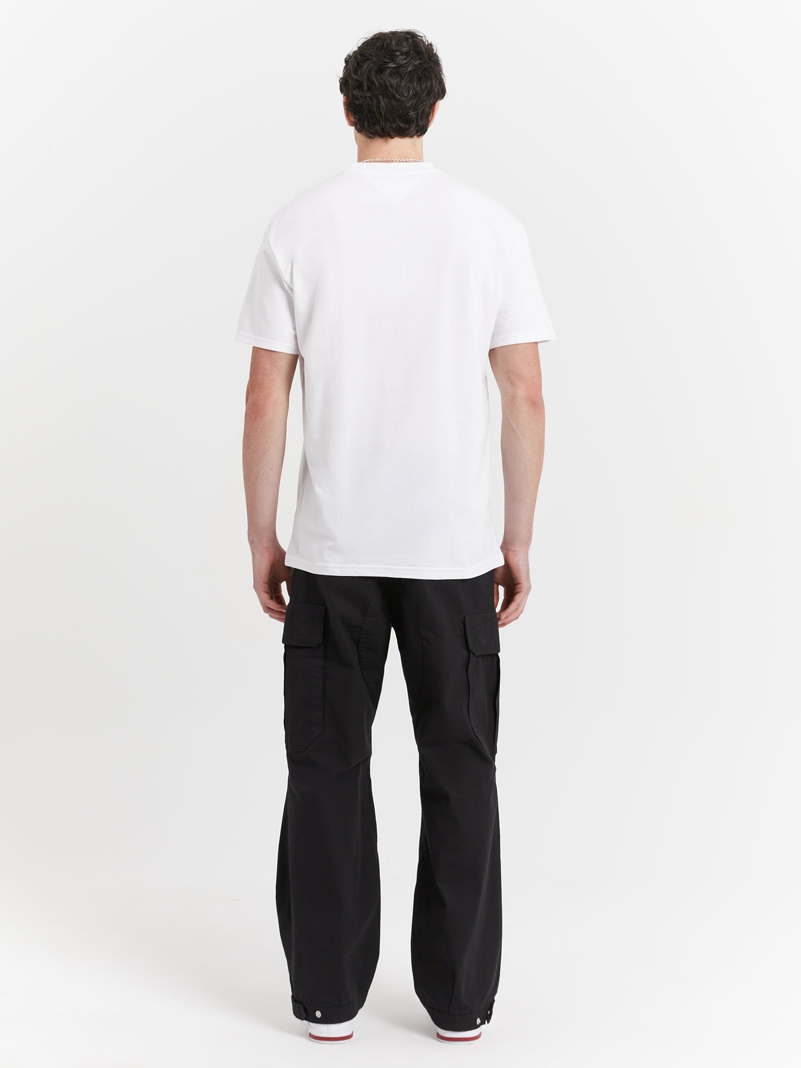 Relaxed Curved Serif Flag T-Shirt in White