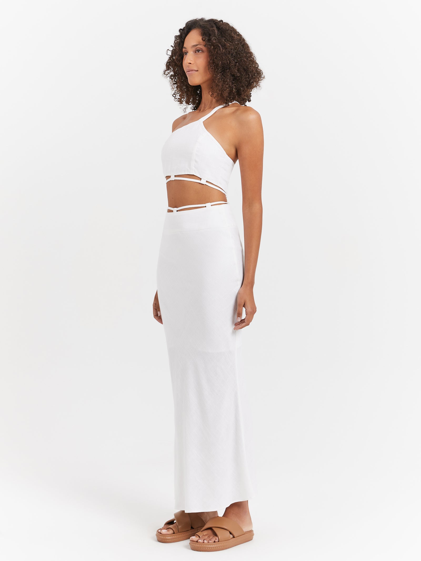 Kalani Midi Skirt in Off White