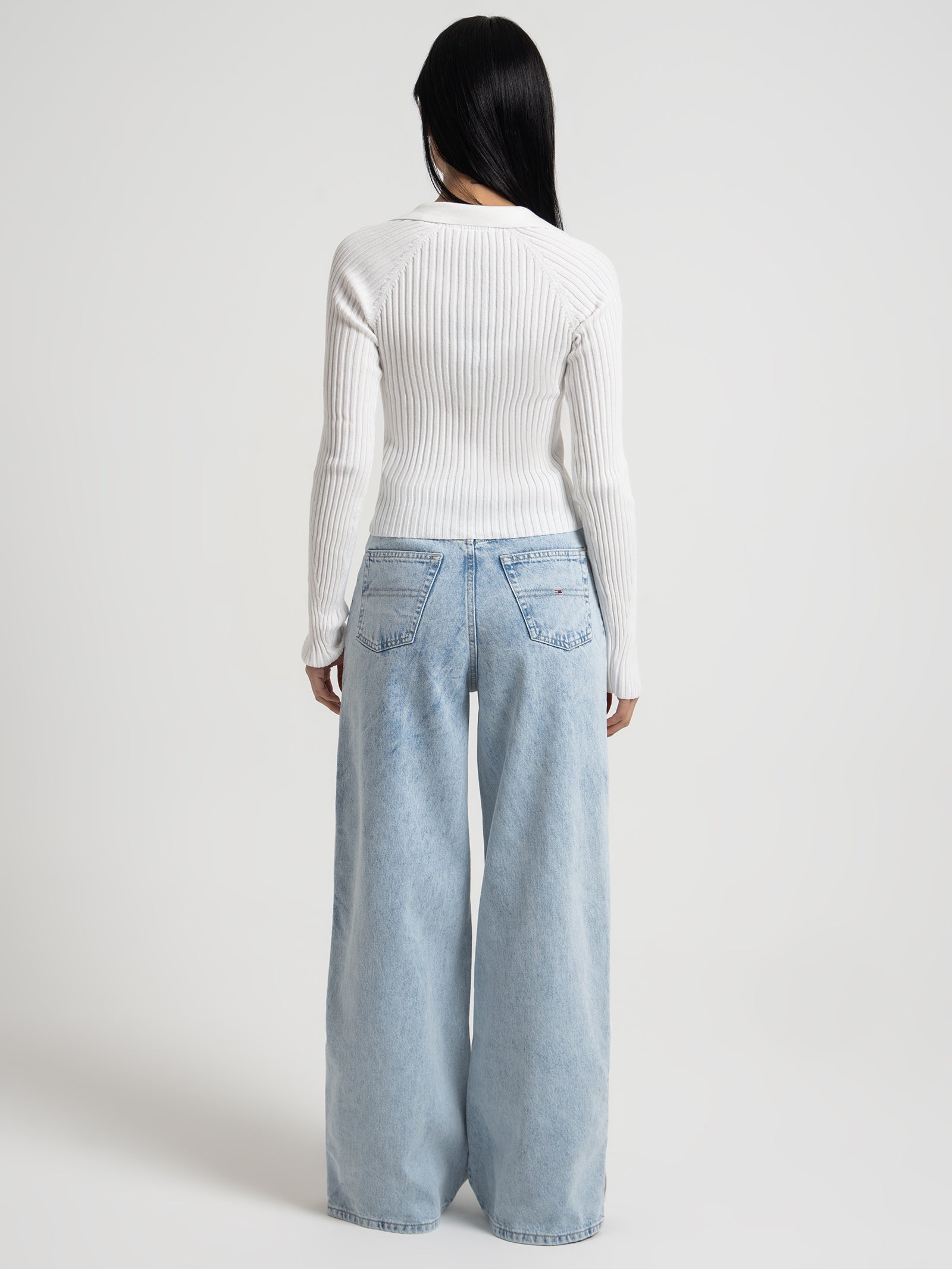 Claire High-Rise Wide-Leg Recycled Jeans in Denim Light