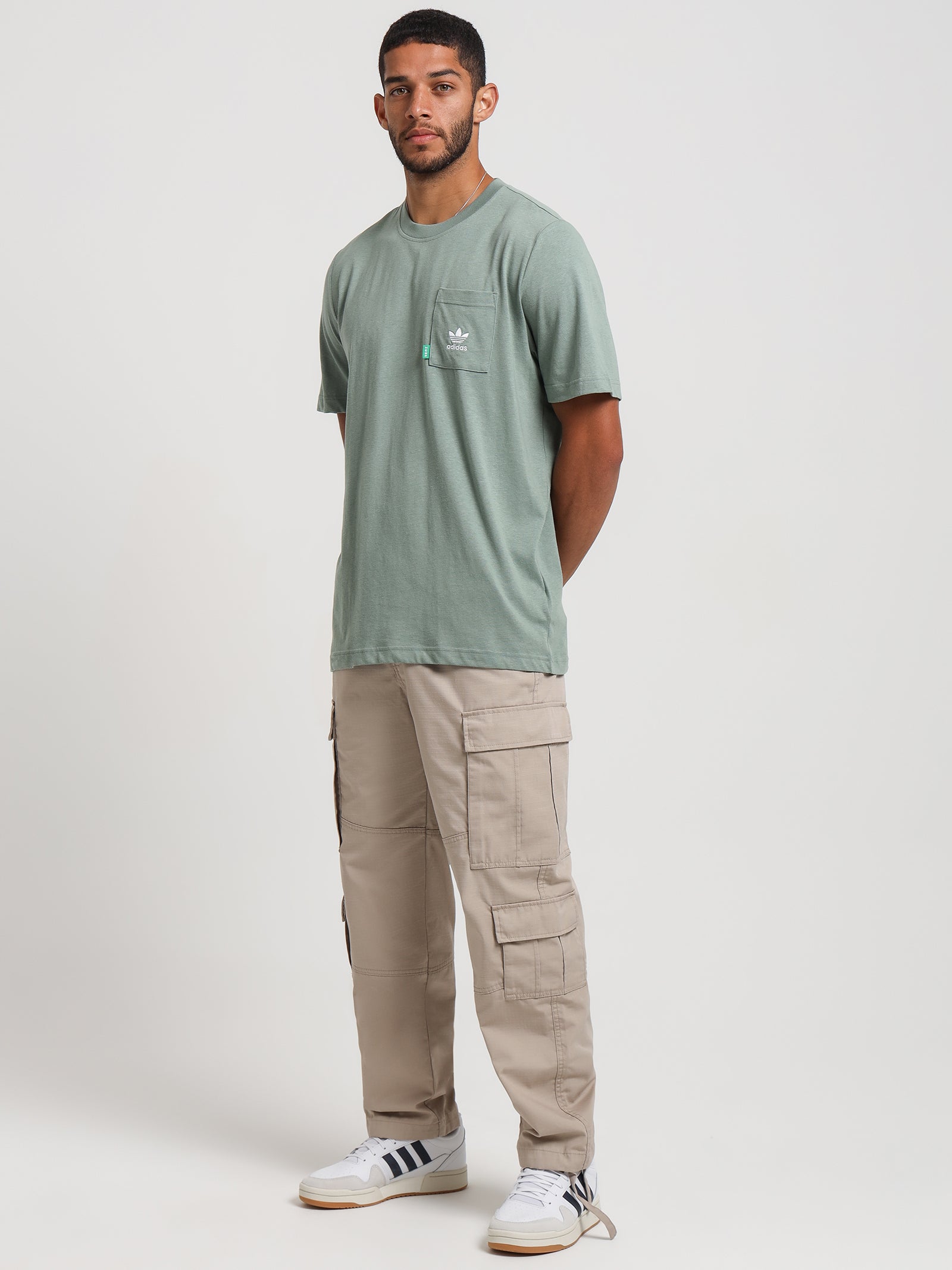 Essentials+ Made With Hemp T-Shirt in Silver Green