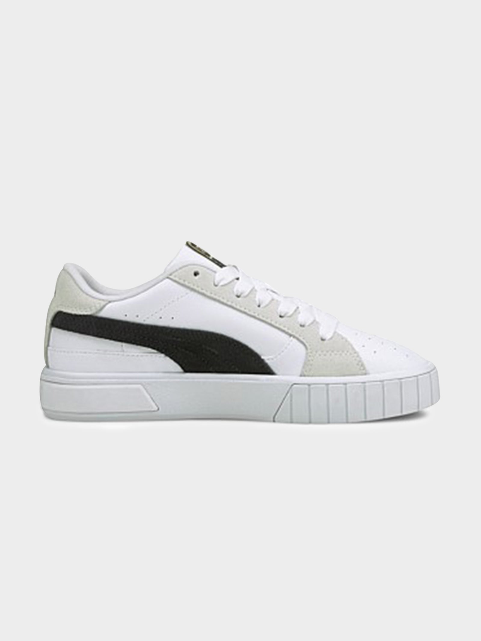 Womens Cali Star Mix Sneakers in White & Black