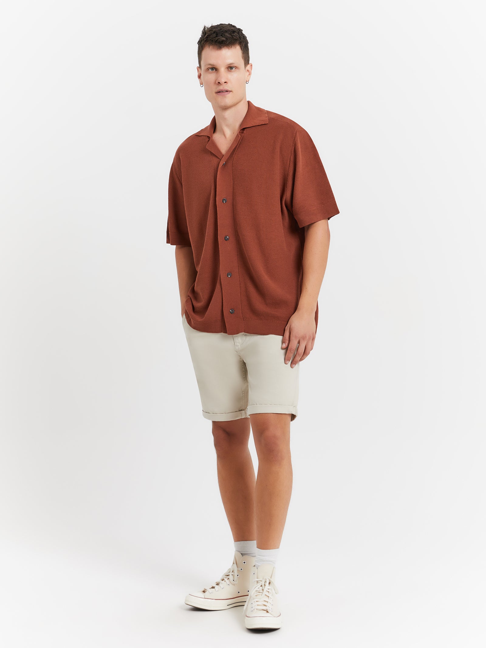 Hector Knit Shirt in Rust