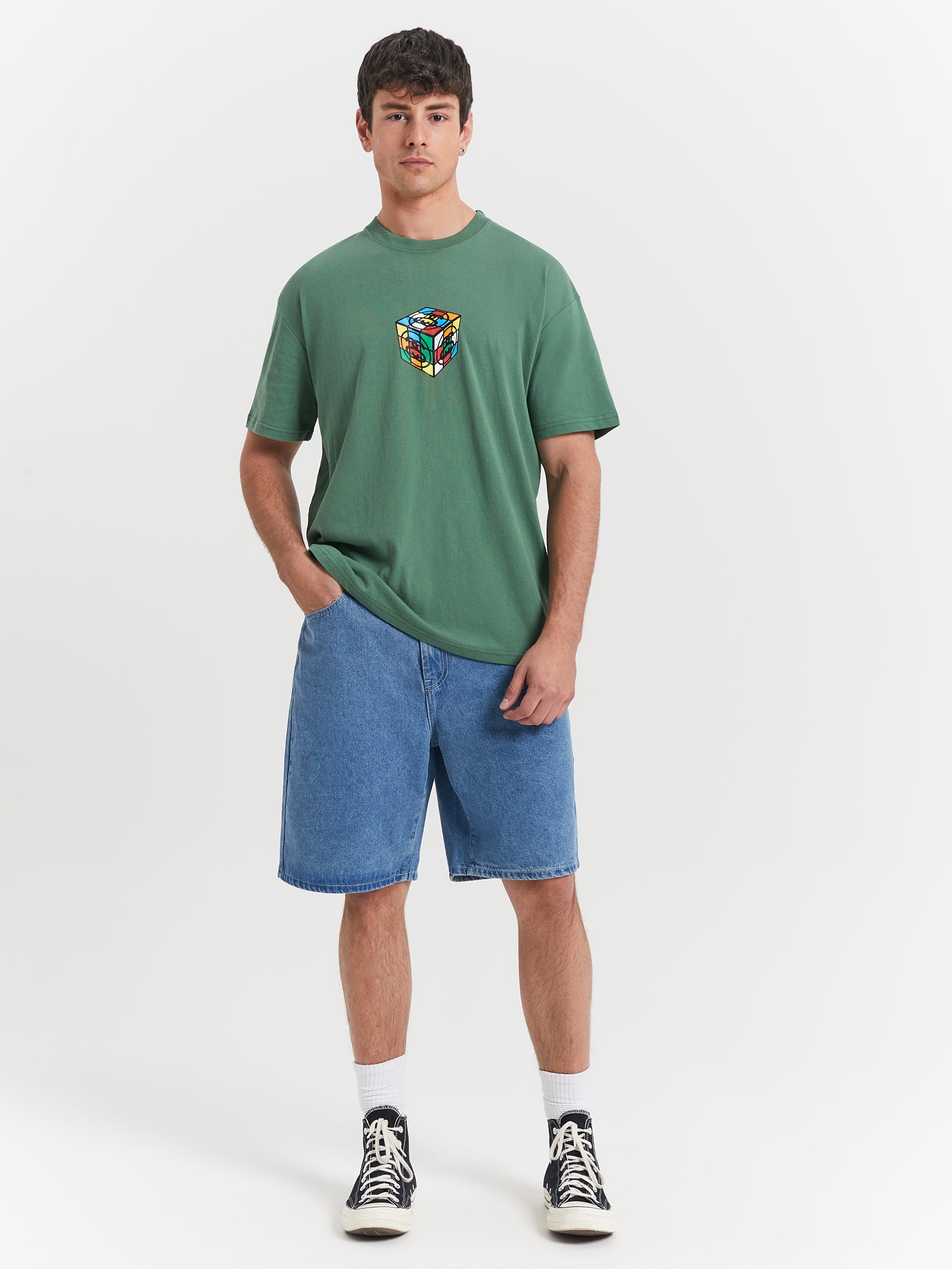 Cube Short Sleeve T-Shirt in Green